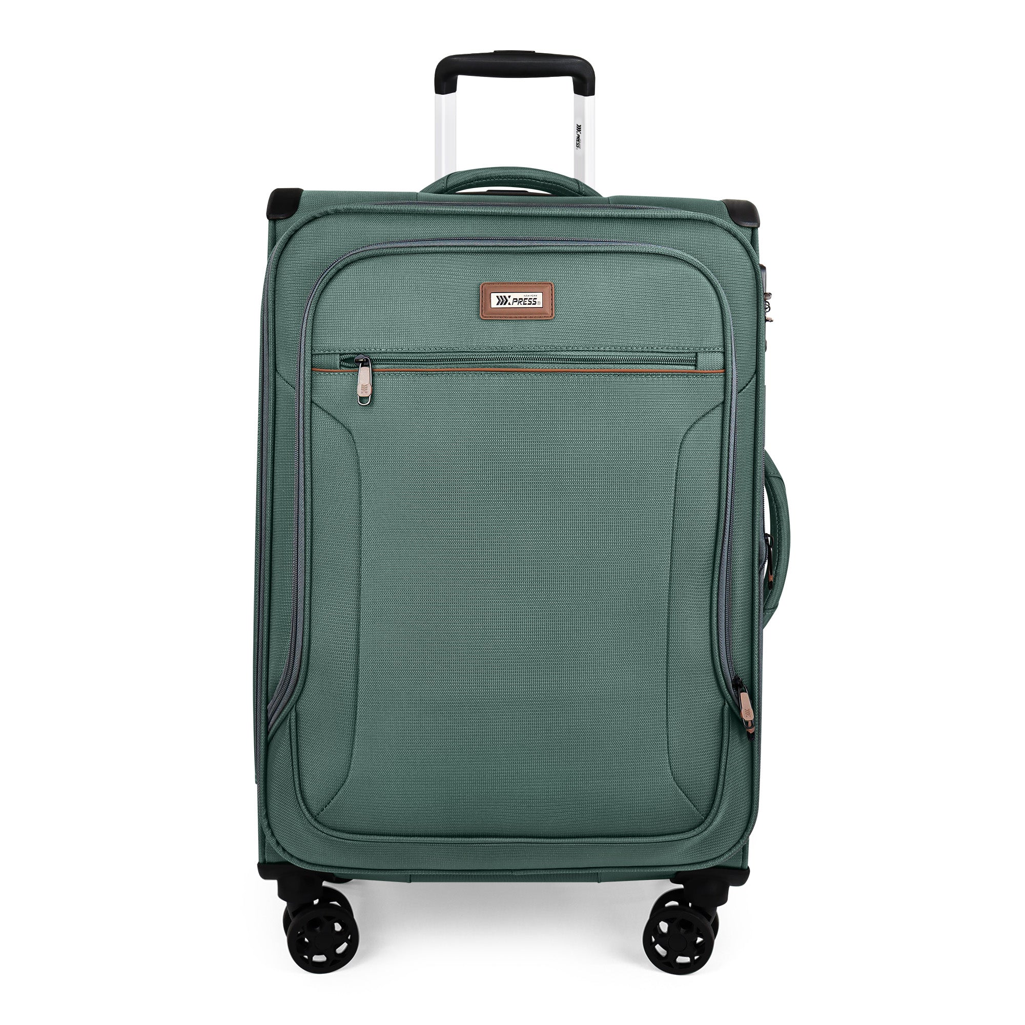 New York XPress XJ-1907,20in/24in/28in-Expandable 20% Luggage-Suitcases with Wheels Hardshell-Softside Luggage-Charcoal Material w/TSA LOCK
