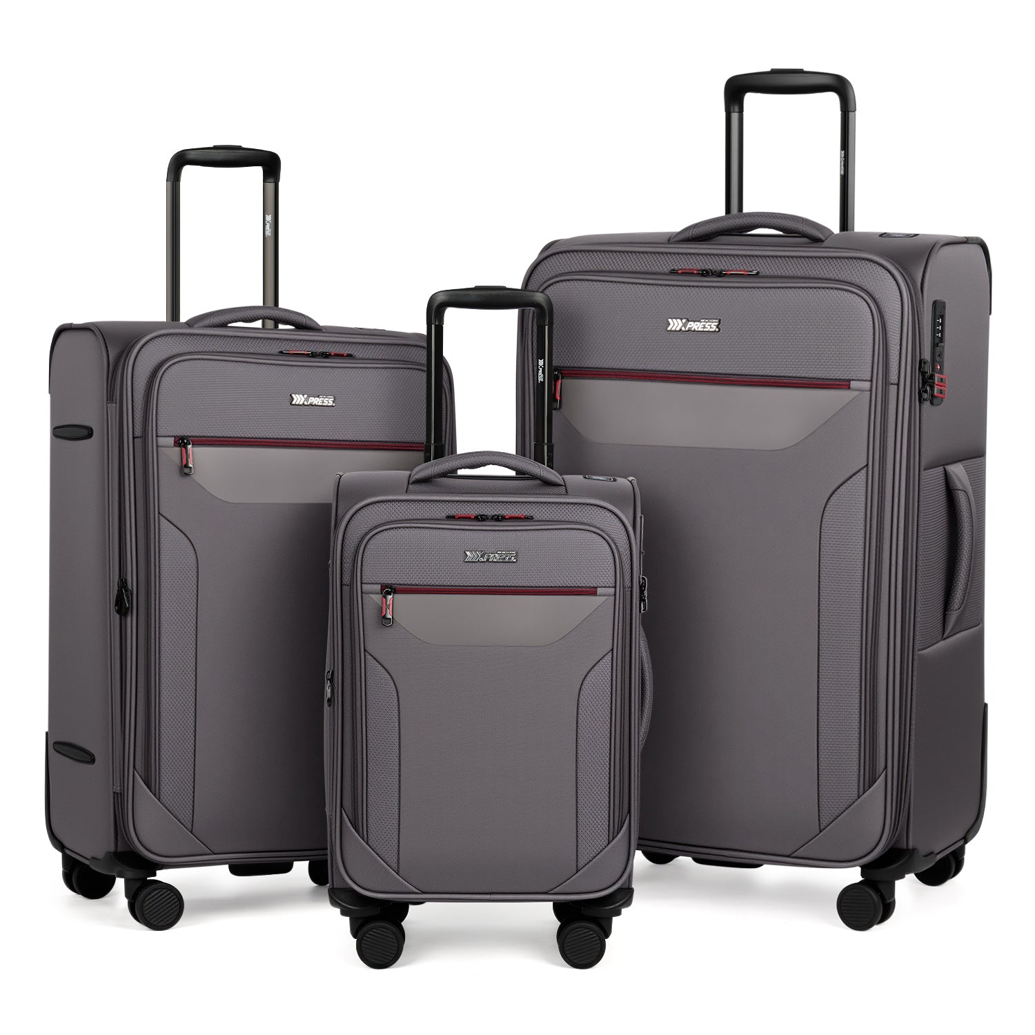 New York XPress WD-8817 3PCS Softside Luggage Set, Expandable Spinner with TSA LOCK, Lightweight Travel Suitcase for Men Women (20/26/30in) 
