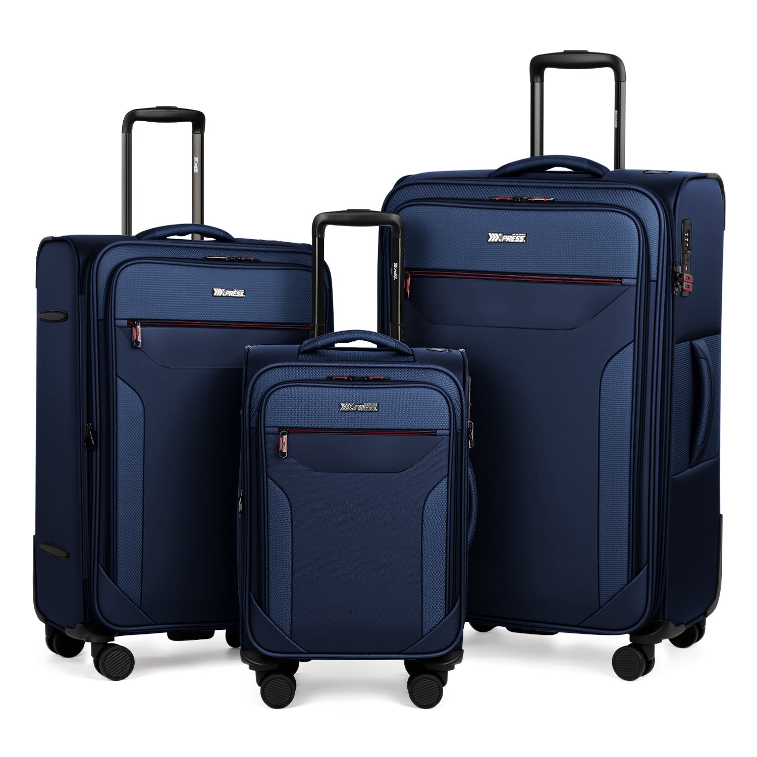New York XPress WD-8817 3PCS Softside Luggage Set, Expandable Spinner with TSA LOCK, Lightweight Travel Suitcase for Men Women (20/26/30in) 