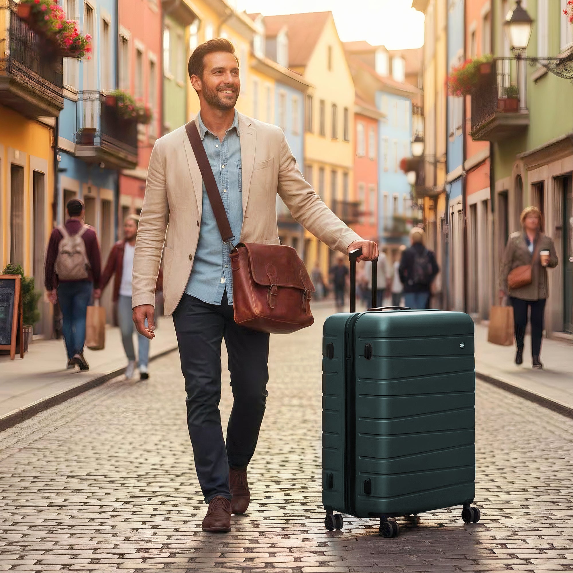 New York XPress 2538 2-PC (16/30in) ABS Hardshell Spinner, No LOCK (Keyhole), Scratch-Resistant, Lightweight Durable for Men/Women