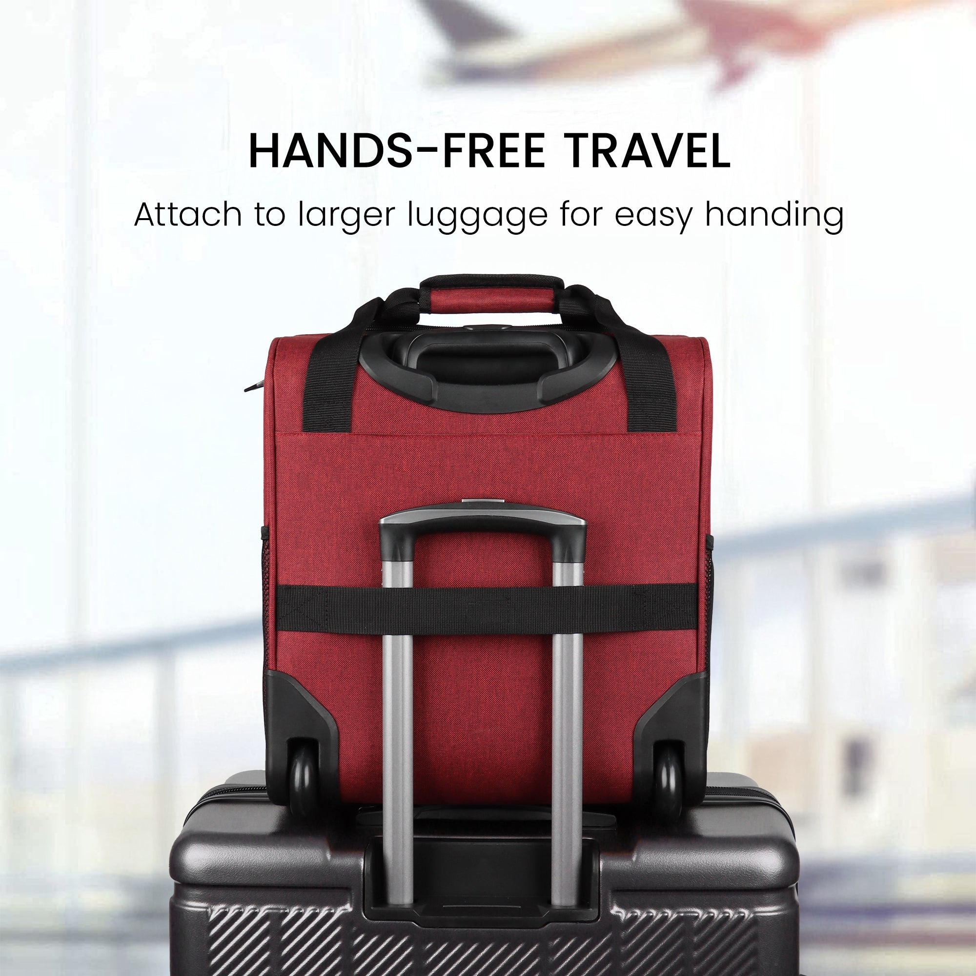 New York XPress TA-13-16,16'' Softside Carry-On Luggage for Airplane,3-in-1 Underseat Carry On Luggage with Wheels,Rolling Suitcase for Men/Women
