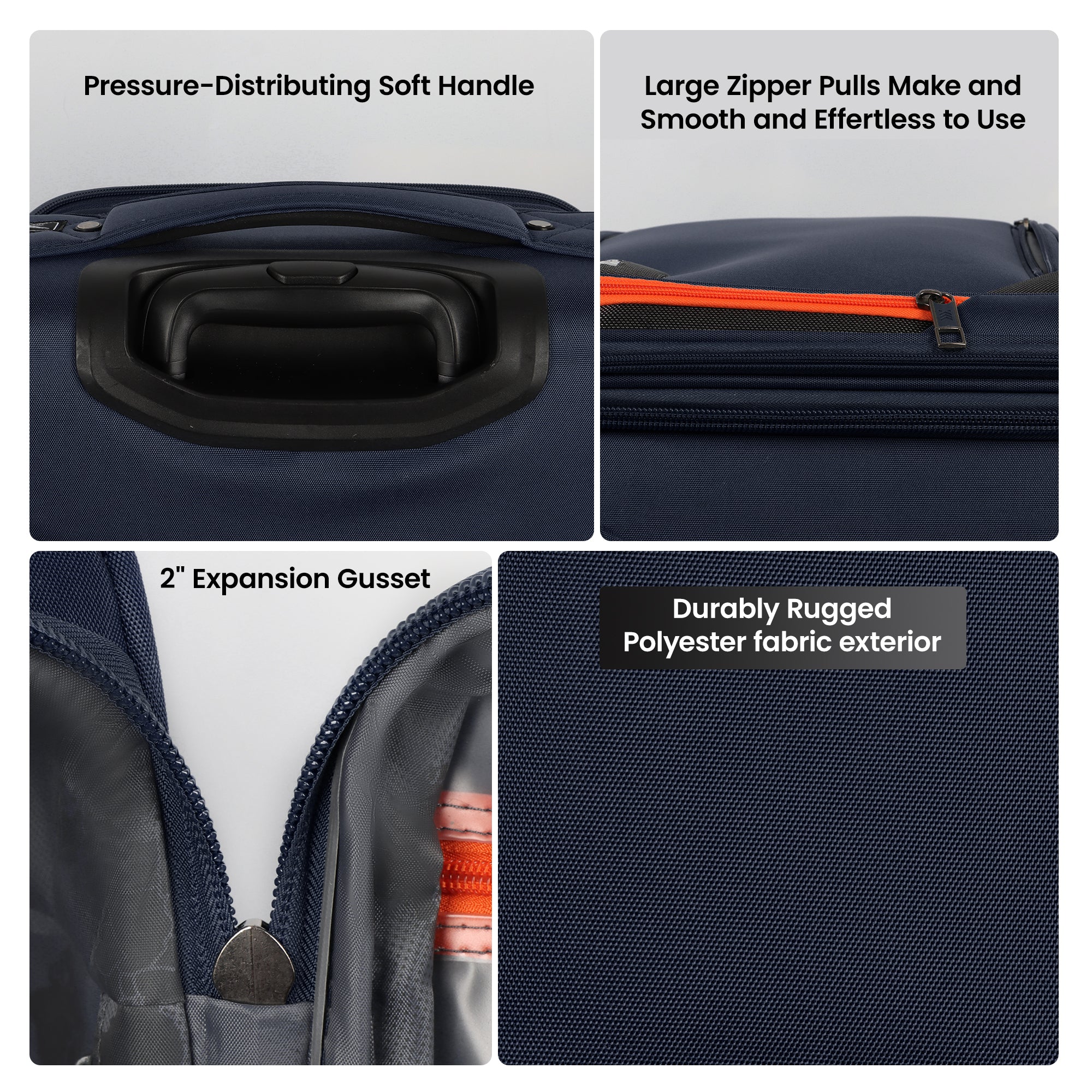 New York XPress WD-8818 Single Suitcase 20''/26''/30'',Softside Suitcase with TSA LOCK,Expandable 20% Luggage with Spinner Wheels,Tear-Resistant