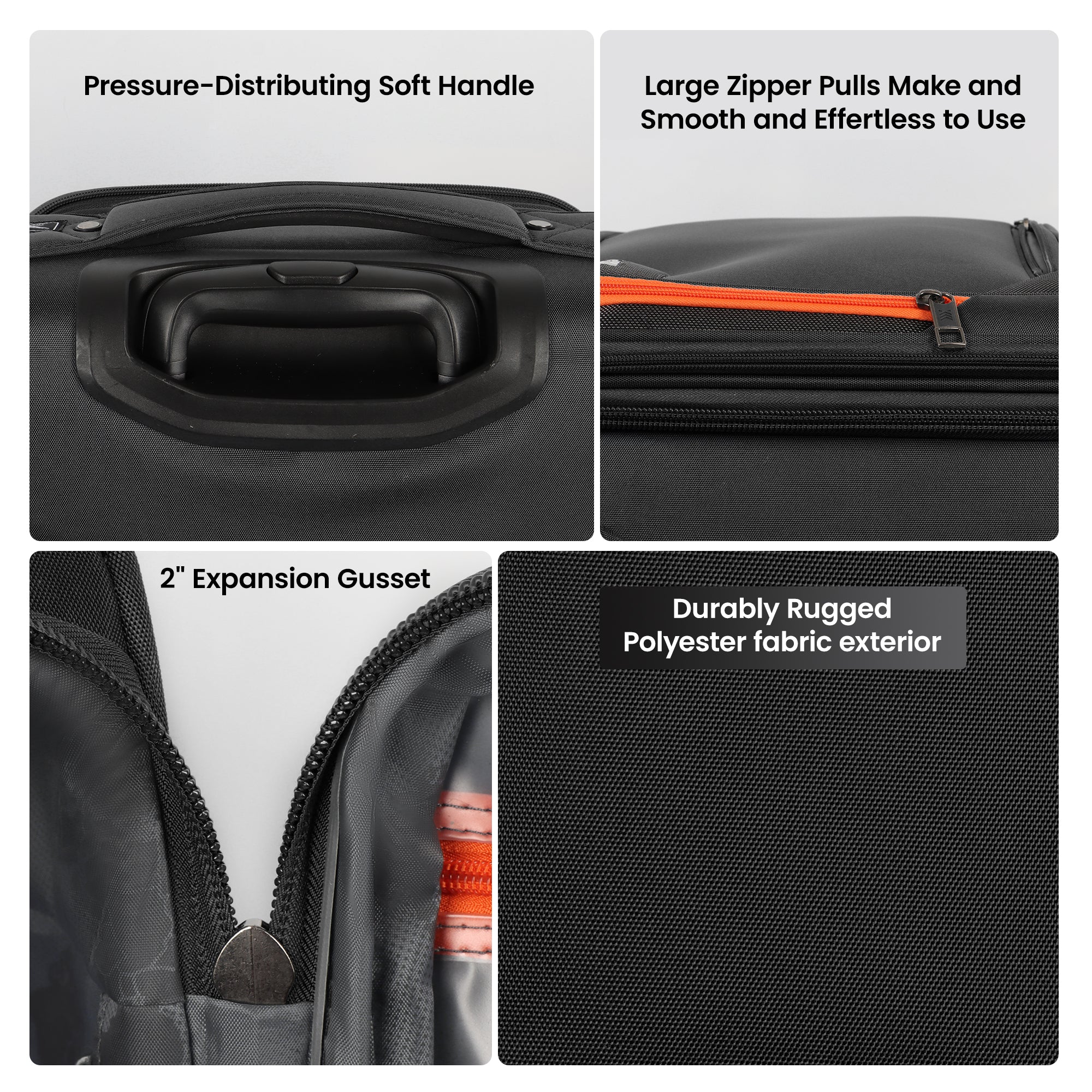New York XPress WD-8818 Single Suitcase 20''/26''/30'',Softside Suitcase with TSA LOCK,Expandable 20% Luggage with Spinner Wheels,Tear-Resistant