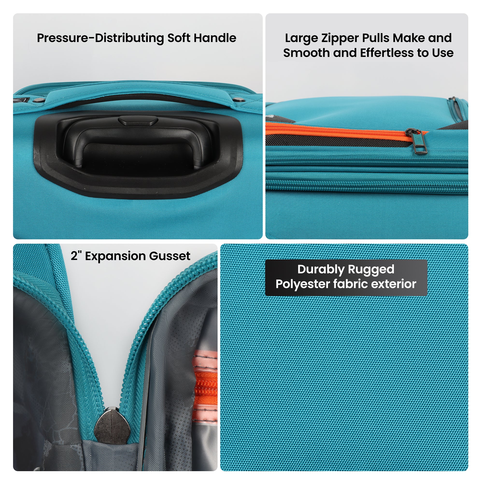 New York XPress WD-8818 Single Suitcase 20''/26''/30'',Softside Suitcase with TSA LOCK,Expandable 20% Luggage with Spinner Wheels,Tear-Resistant