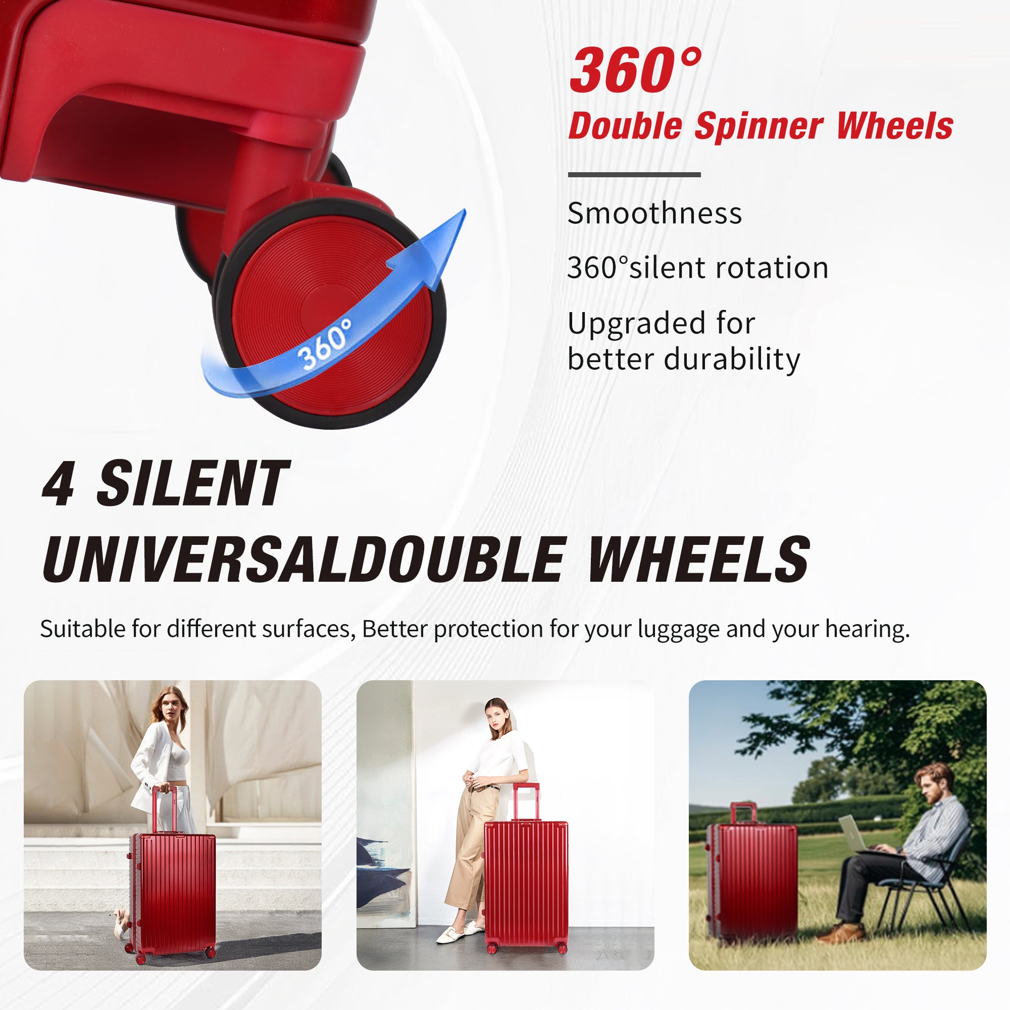 NEW YORK XPRESS Zipperless Luggage AL-12501,20in/30in,Aluminum Frame w/TSA LOCK w/Spinner Wheels