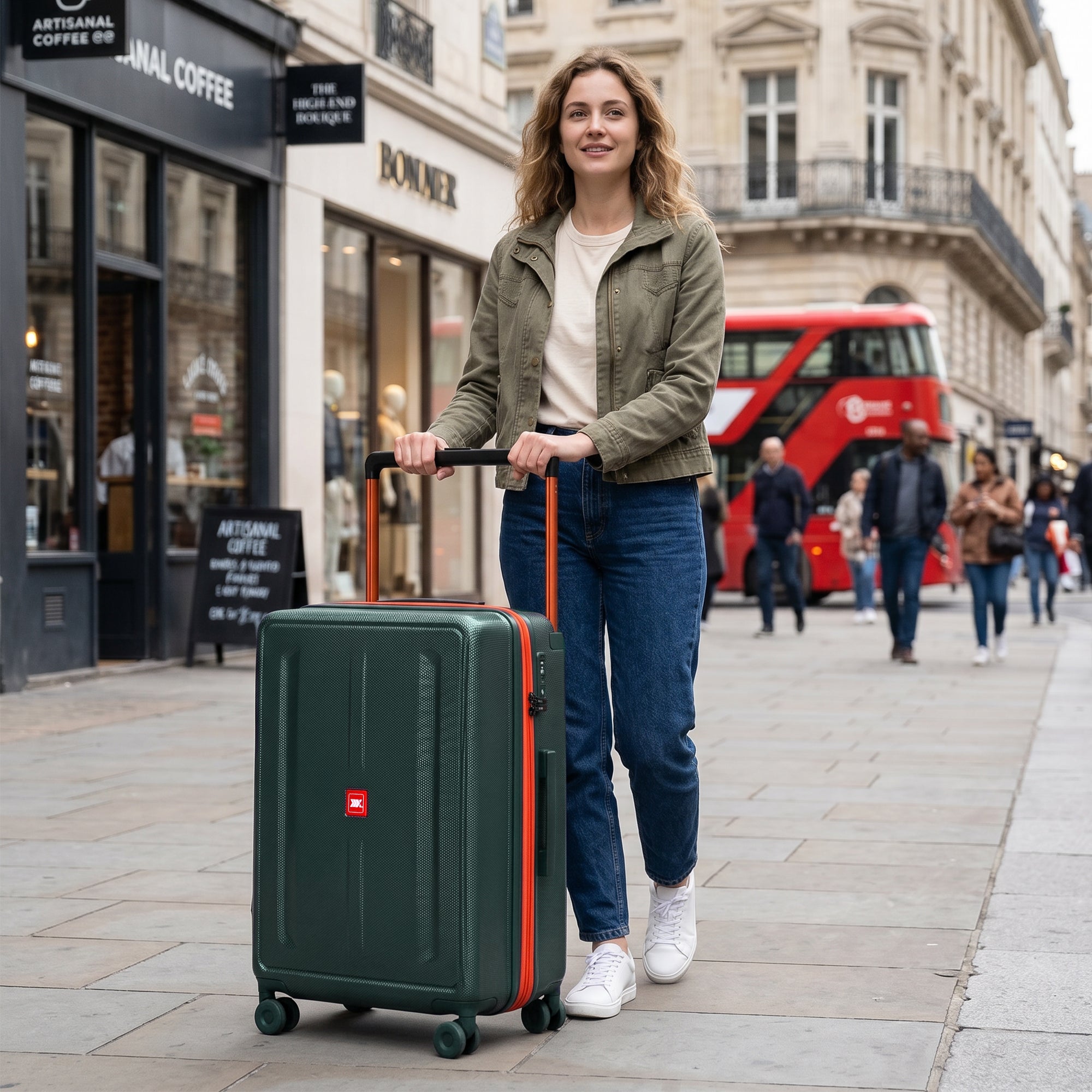 New York XPress LP-13803,3-Piece PC Hardshell Luggage, Expandable 20%, Spinner Wheels, TSA Lock, Wide Handle(20in/26in30in)