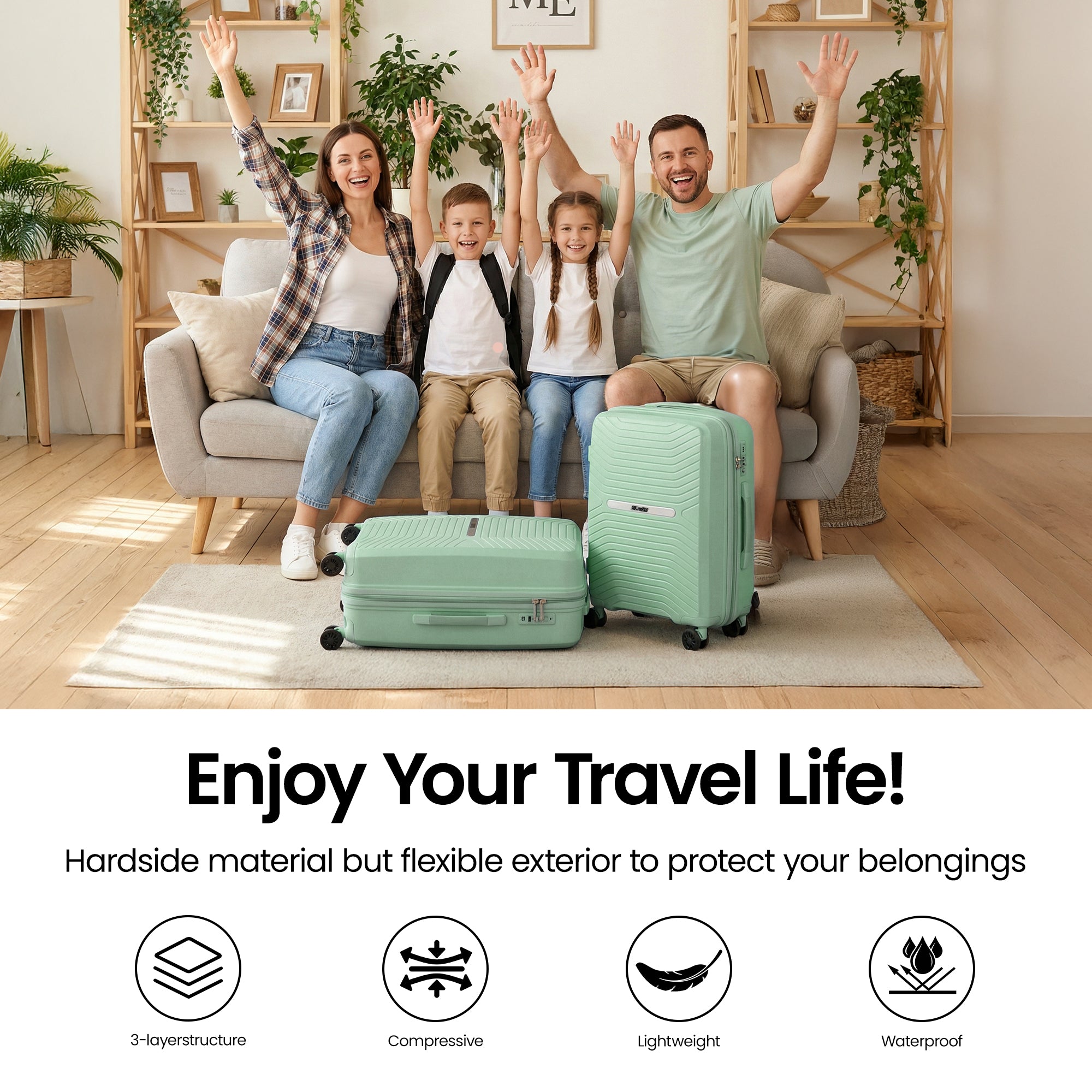 New York XPress 13804,3 Piece Luggage Set w/TSA LOCK,PC Hardside Suitcase Set w/Double Spinner Wheels,Expandable 20%,Luggage Sets,Lightweight Rolling Suitcase for Men/Women(20in/25in/29in)