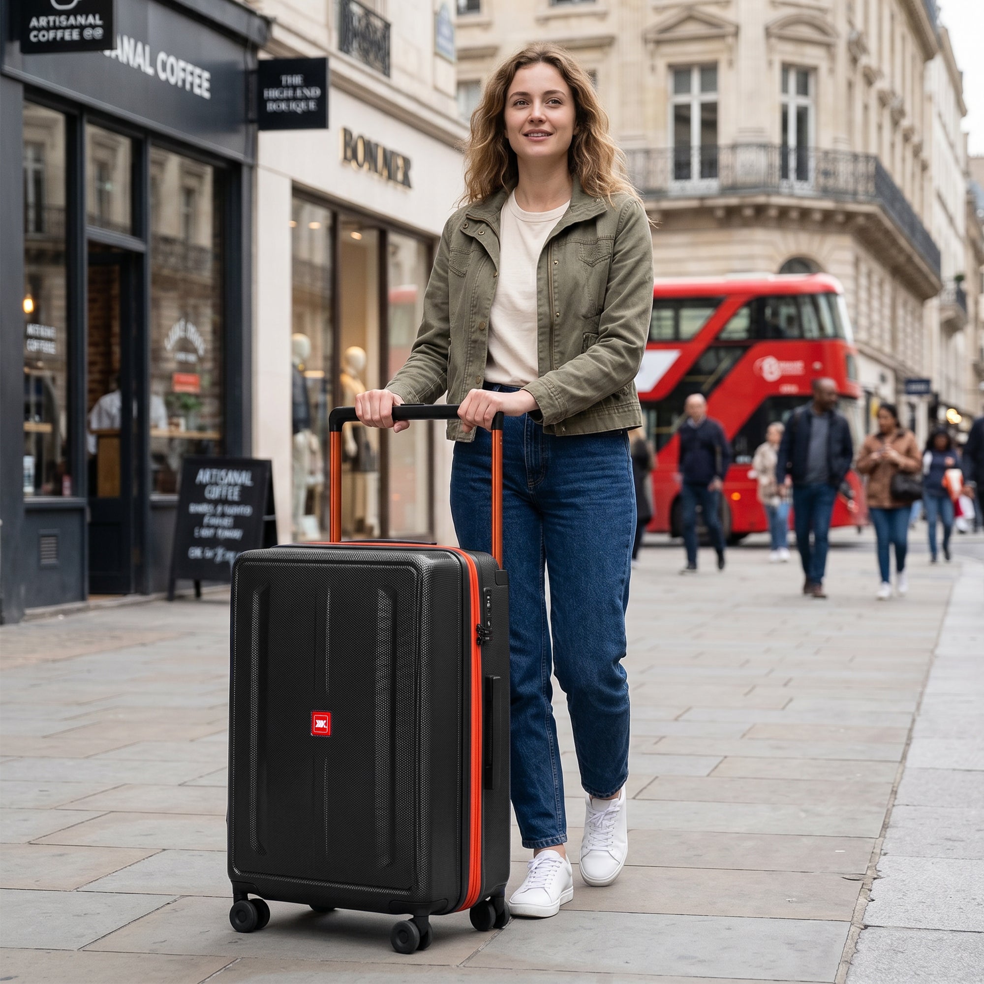 New York XPress LP-13803,3-Piece PC Hardshell Luggage, Expandable 20%, Spinner Wheels, TSA Lock, Wide Handle(20in/26in30in)