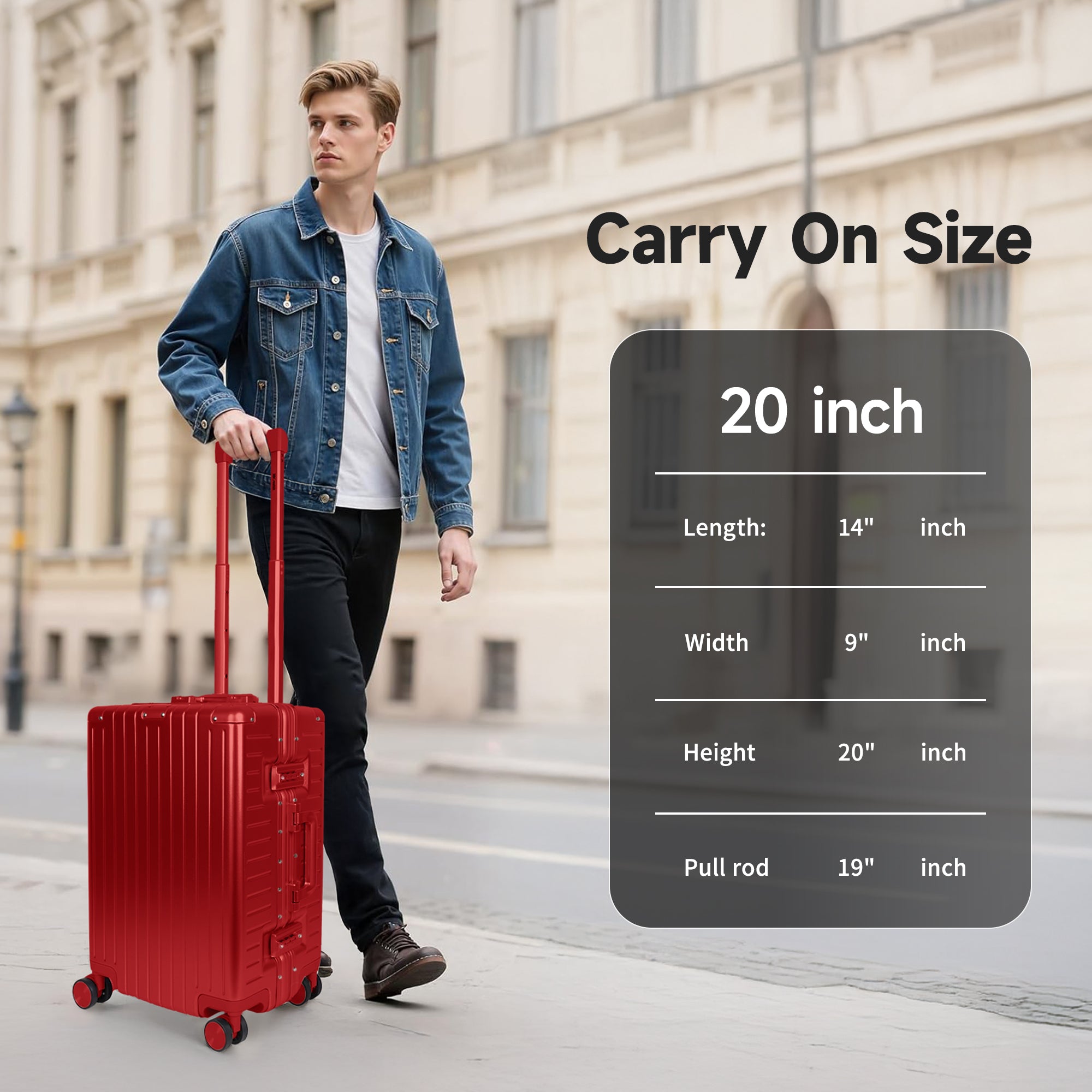 NEW YORK XPRESS Zipperless Luggage AL-12501,20in/30in,Aluminum Frame w/TSA LOCK w/Spinner Wheels