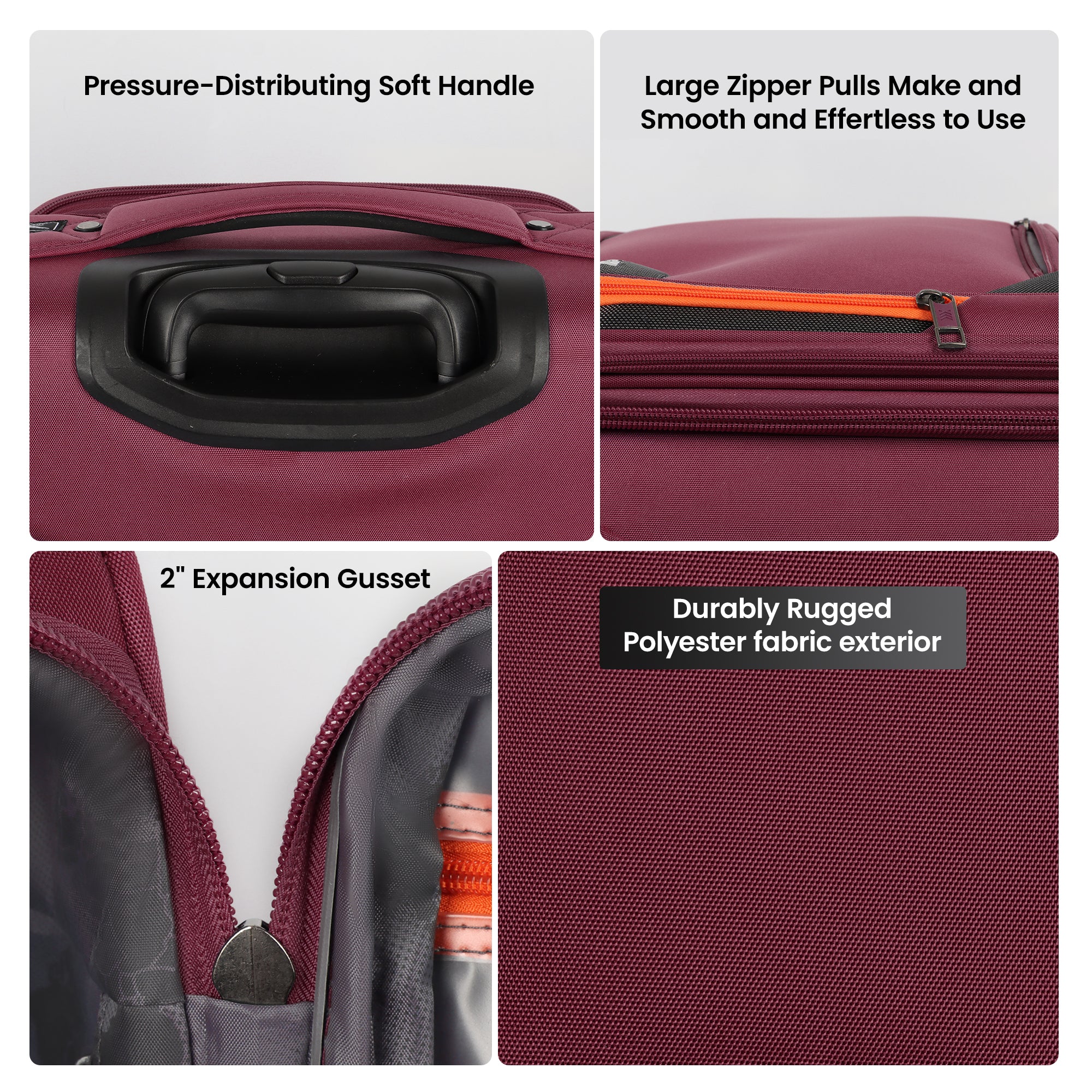 New York XPress WD-8818 Single Suitcase 20''/26''/30'',Softside Suitcase with TSA LOCK,Expandable 20% Luggage with Spinner Wheels,Tear-Resistant