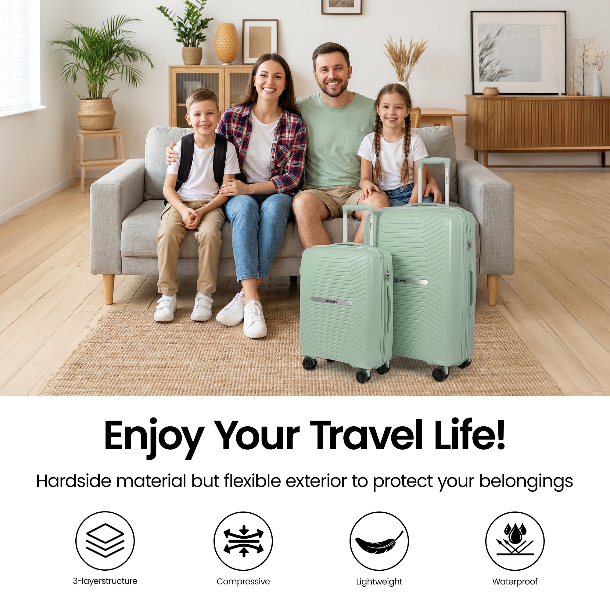New York XPress 13804,3 Piece Luggage Set w/TSA LOCK,PC Hardside Suitcase Set w/Double Spinner Wheels,Expandable 20%,Luggage Sets,Lightweight Rolling Suitcase for Men/Women(20in/25in/29in)