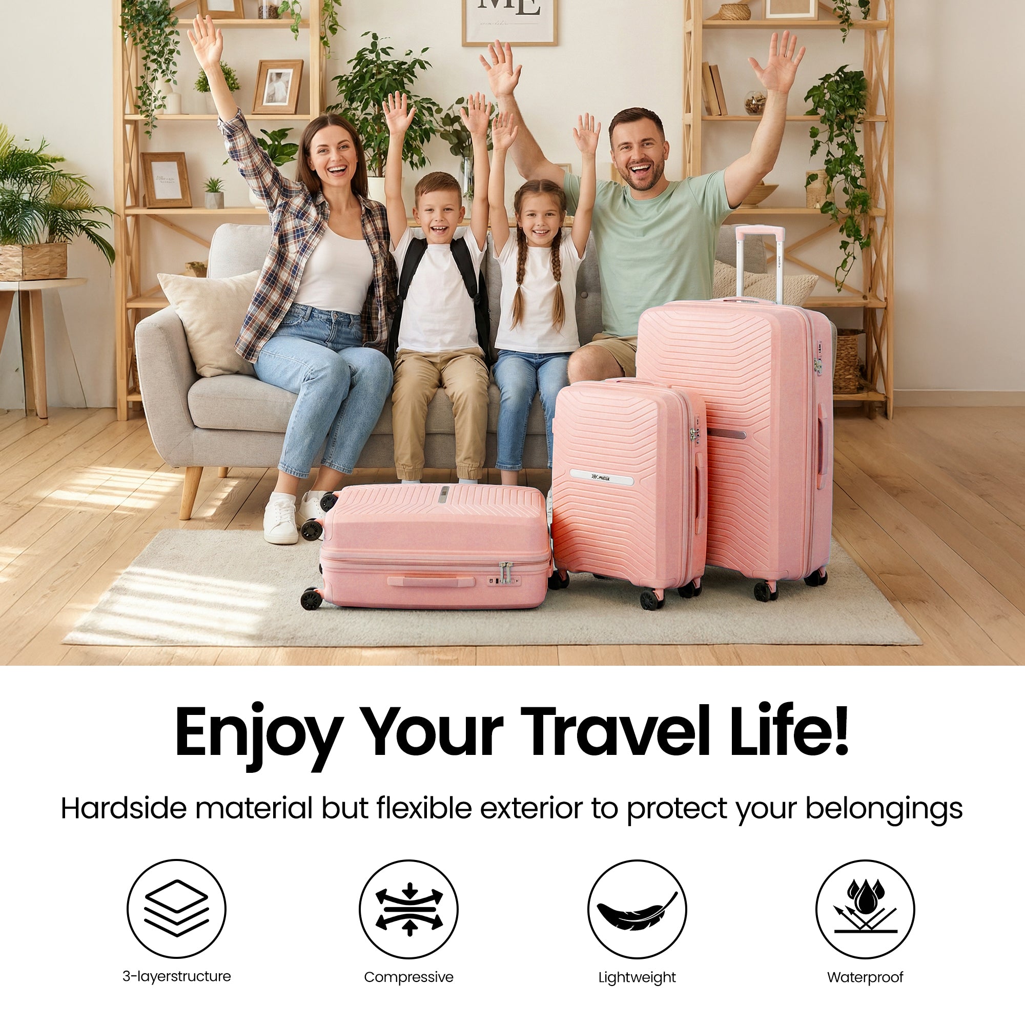 New York XPress 13804,3 Piece Luggage Set w/TSA LOCK,PC Hardside Suitcase Set w/Double Spinner Wheels,Expandable 20%,Luggage Sets,Lightweight Rolling Suitcase for Men/Women(20in/25in/29in)