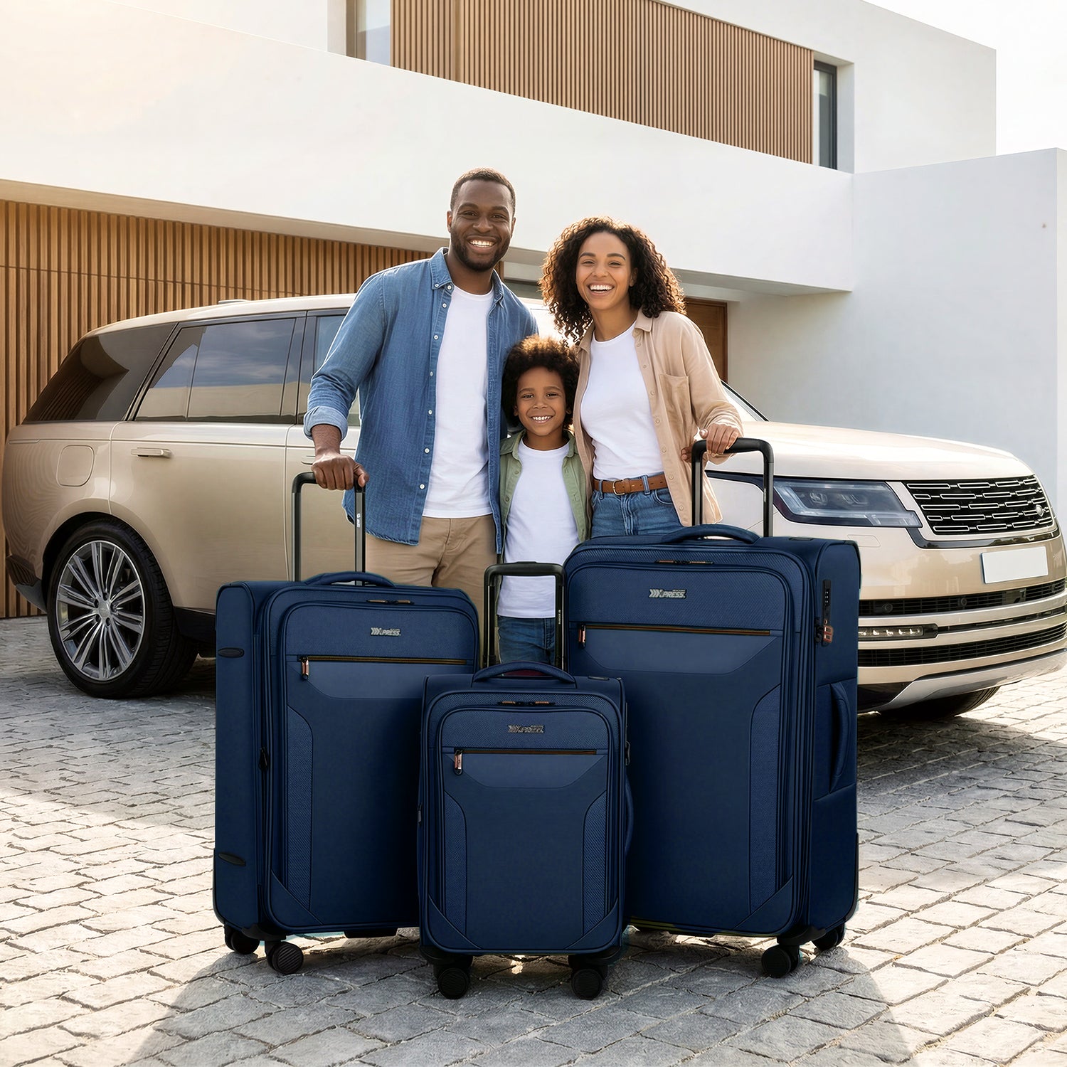New York XPress WD-8817 3PCS Softside Luggage Set, Expandable Spinner with TSA LOCK, Lightweight Travel Suitcase for Men Women (20/26/30in) 