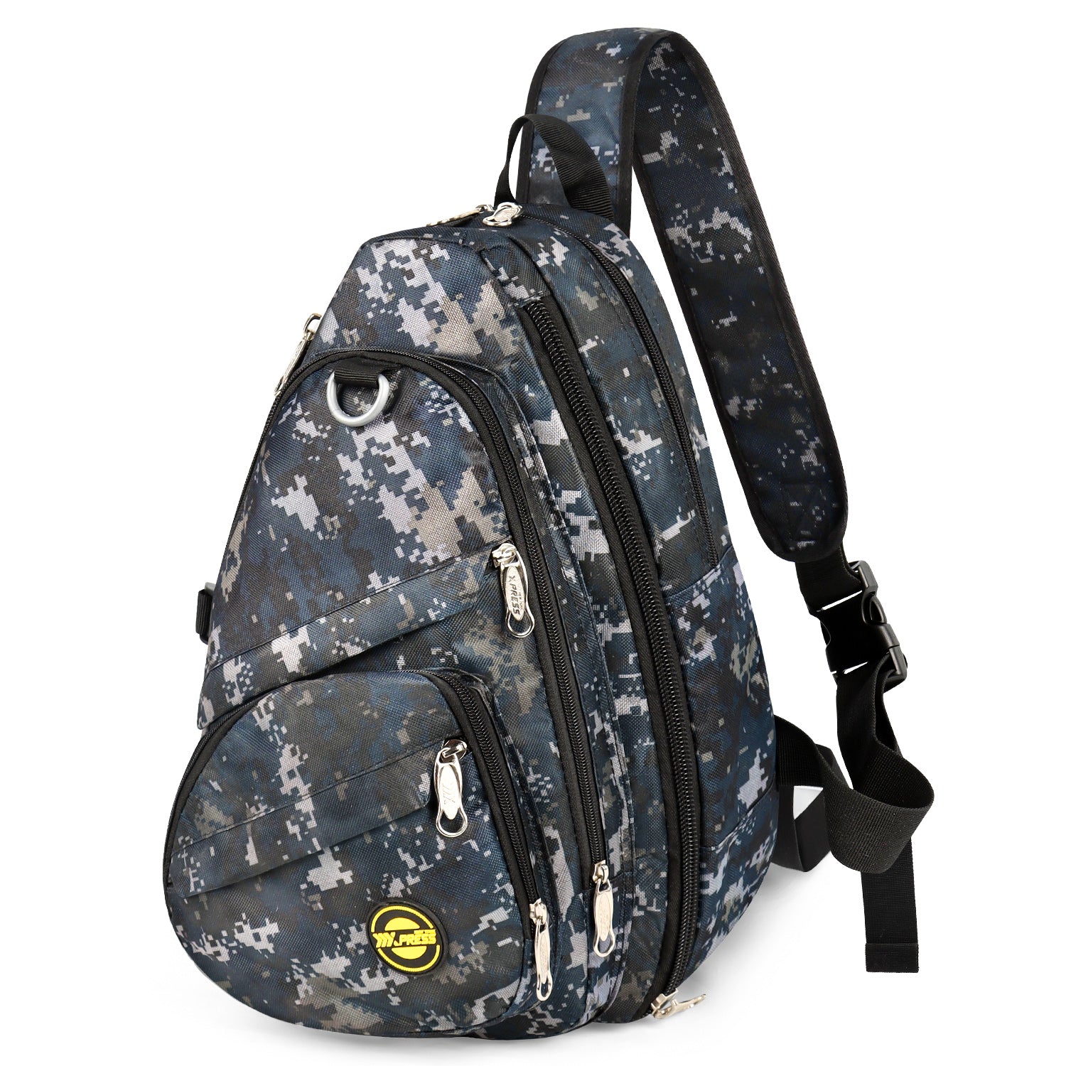New York XPress Camouflage Crossbody Sling Bags for Men/Women w/Adjustable Strap,Expandable 14–25L,for Sports Hiking Daypack