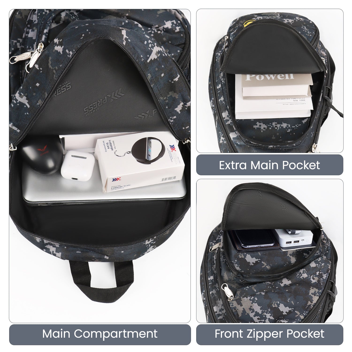 New York XPress Camouflage Crossbody Sling Bags for Men/Women w/Adjustable Strap,Expandable 14–25L,for Sports Hiking Daypack