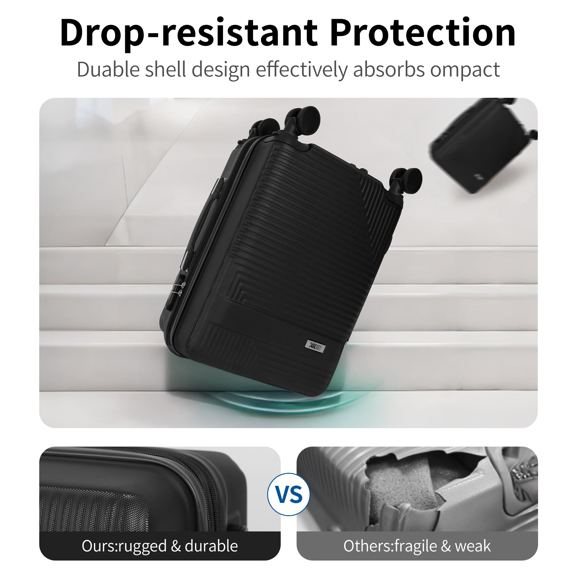 NEW YORK XPRESS WD-588-20" Hardside Carry-On Luggage for Airplane,Hardshell Suitcase with 8 Spinner Wheels