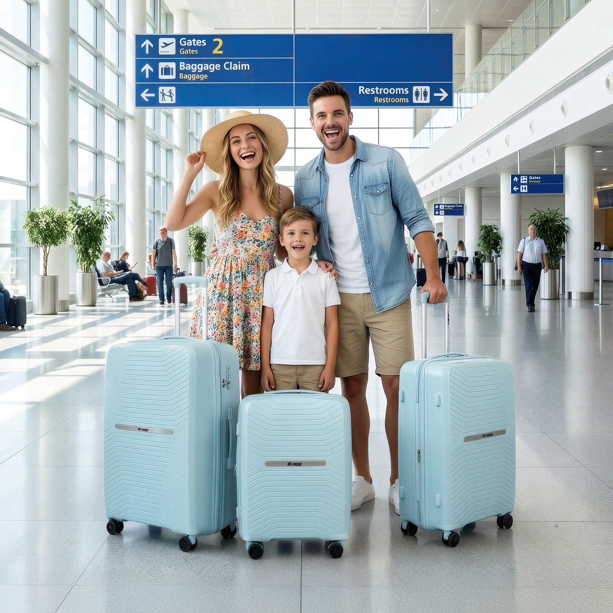 New York XPress 13804,3 Piece Luggage Set w/TSA LOCK,PC Hardside Suitcase Set w/Double Spinner Wheels,Expandable 20%,Luggage Sets,Lightweight Rolling Suitcase for Men/Women(20in/25in/29in)