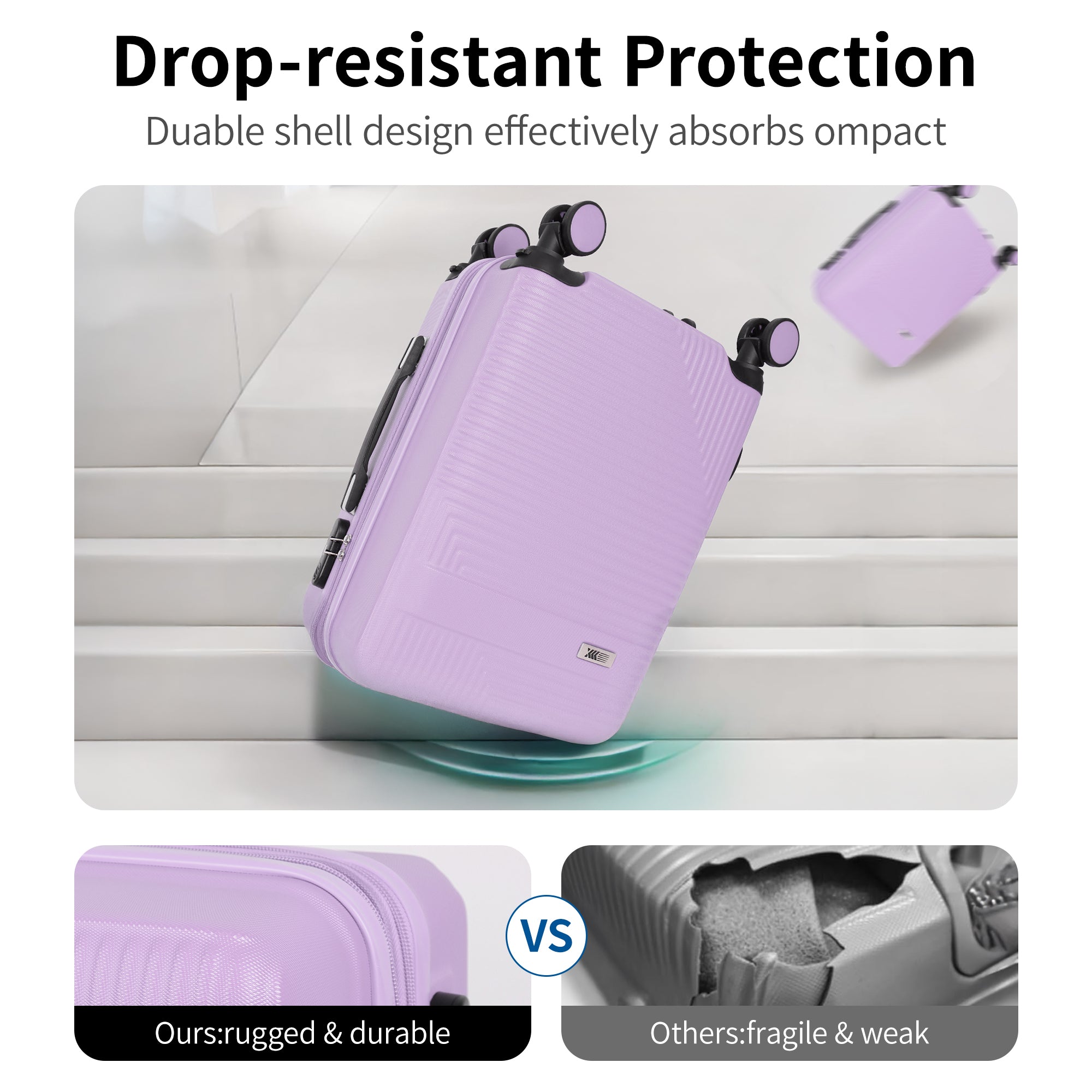 NEW YORK XPRESS WD-588-20" Hardside Carry-On Luggage for Airplane,Hardshell Suitcase with 8 Spinner Wheels