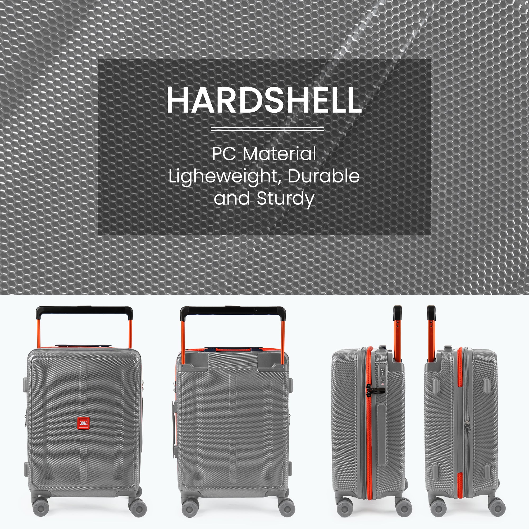 New York XPress LP-13803,3-Piece PC Hardshell Luggage, Expandable 20%, Spinner Wheels, TSA Lock, Wide Handle(20in/26in30in)