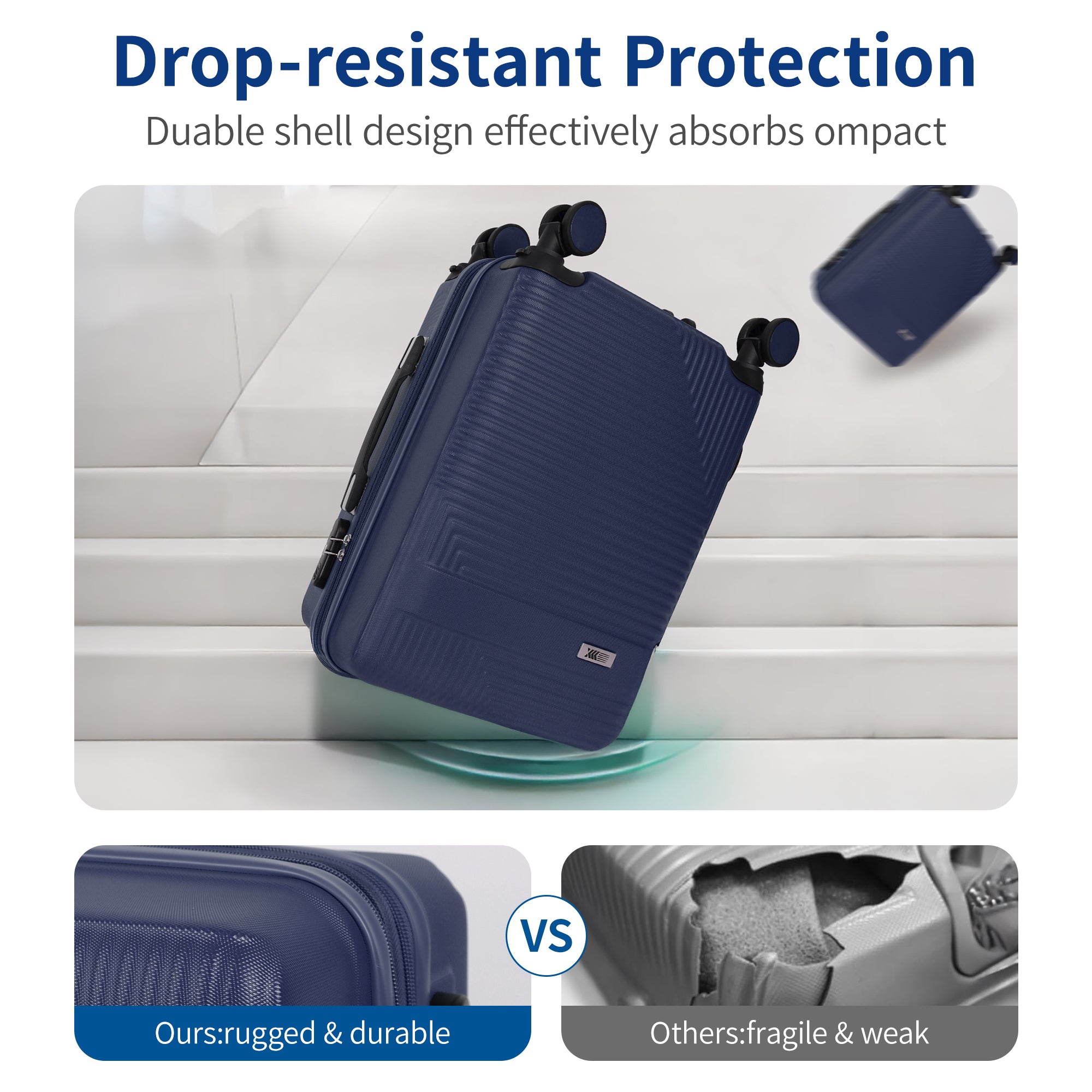 NEW YORK XPRESS WD-588-20" Hardside Carry-On Luggage for Airplane,Hardshell Suitcase with 8 Spinner Wheels