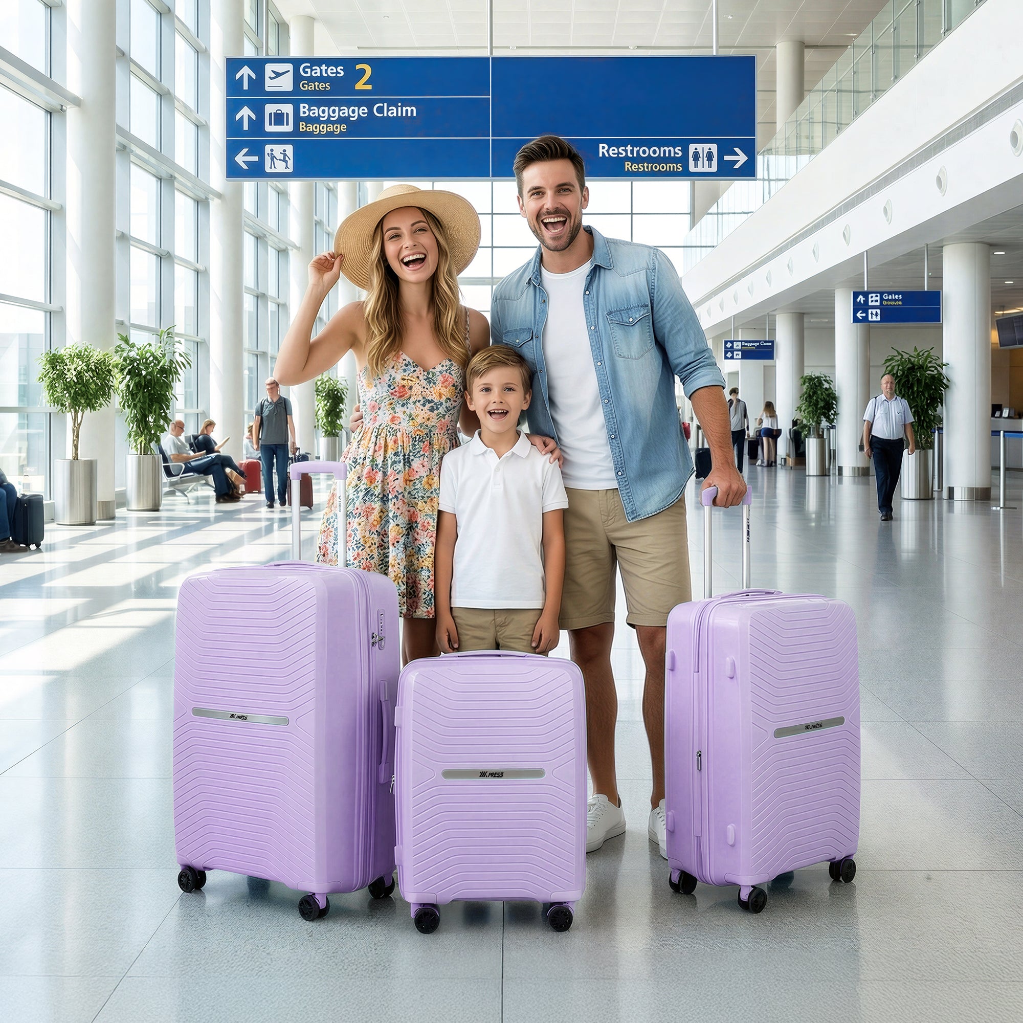 New York XPress 13804,3 Piece Luggage Set w/TSA LOCK,PC Hardside Suitcase Set w/Double Spinner Wheels,Expandable 20%,Luggage Sets,Lightweight Rolling Suitcase for Men/Women(20in/25in/29in)