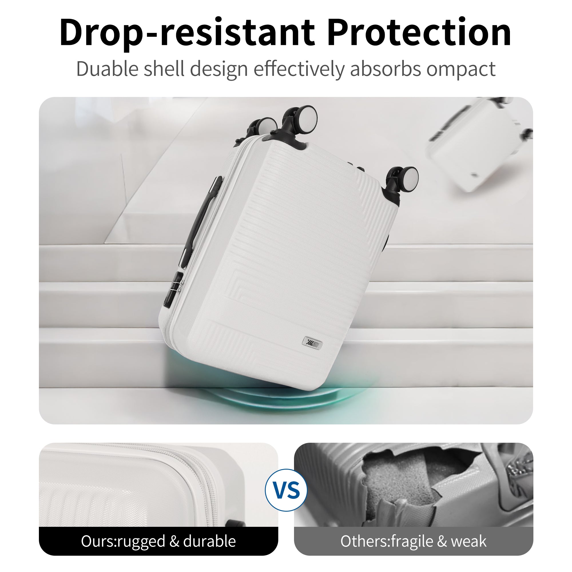 NEW YORK XPRESS WD-588-20" Hardside Carry-On Luggage for Airplane,Hardshell Suitcase with 8 Spinner Wheels