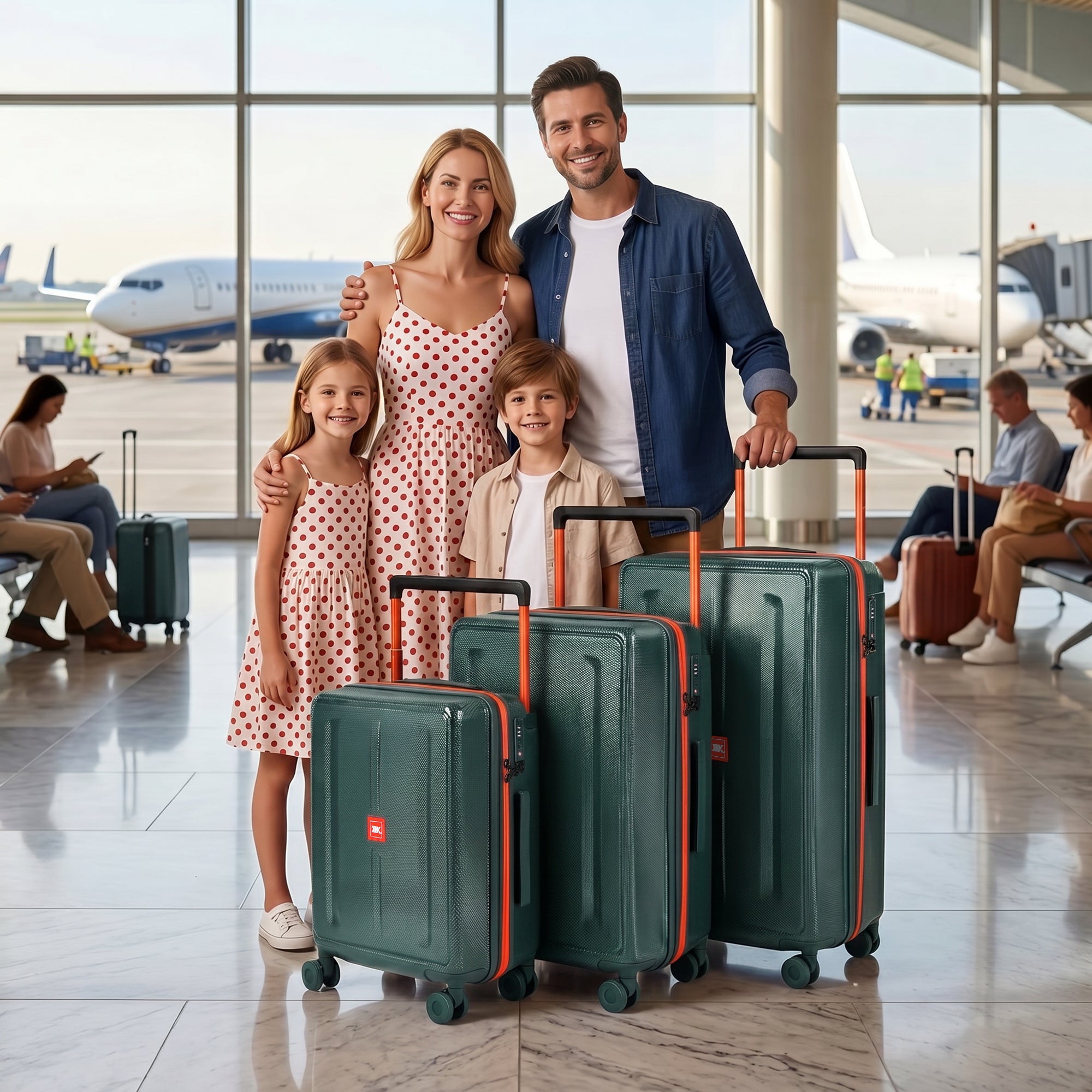 New York XPress LP-13803,3-Piece PC Hardshell Luggage, Expandable 20%, Spinner Wheels, TSA Lock, Wide Handle(20in/26in30in)