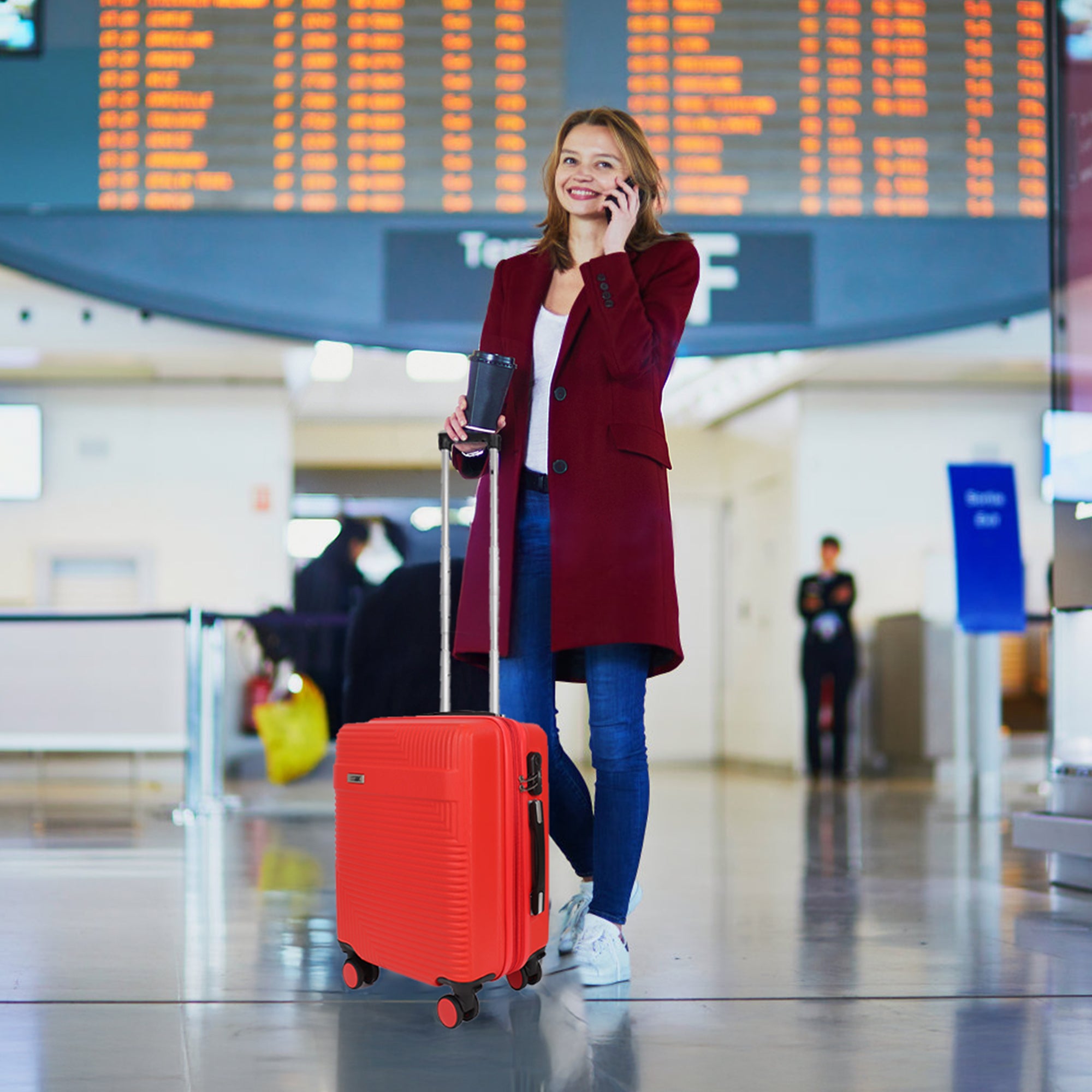 NEW YORK XPRESS WD-588-20" Hardside Carry-On Luggage for Airplane,Hardshell Suitcase with 8 Spinner Wheels