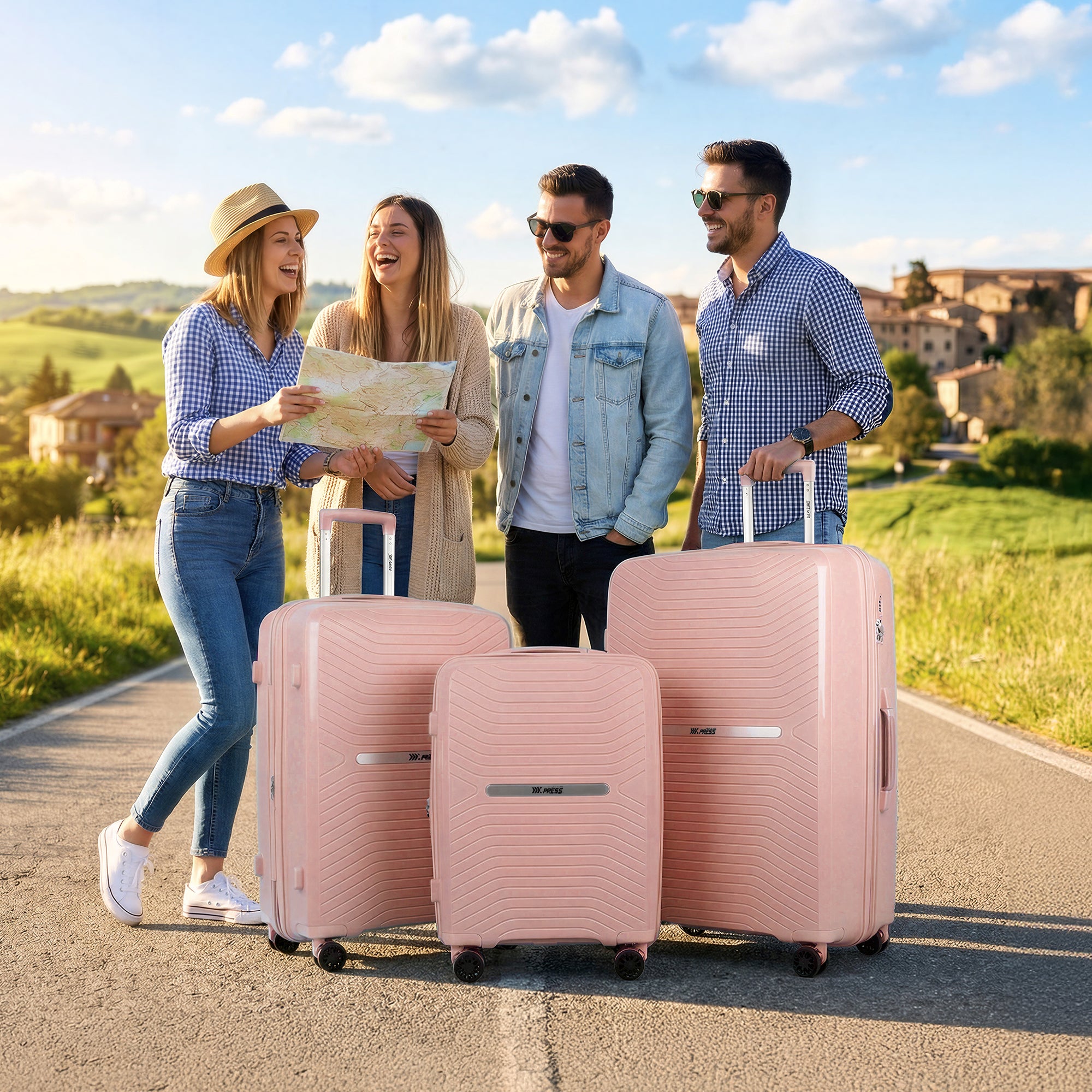 New York XPress 13804,3 Piece Luggage Set w/TSA LOCK,PC Hardside Suitcase Set w/Double Spinner Wheels,Expandable 20%,Luggage Sets,Lightweight Rolling Suitcase for Men/Women(20in/25in/29in)