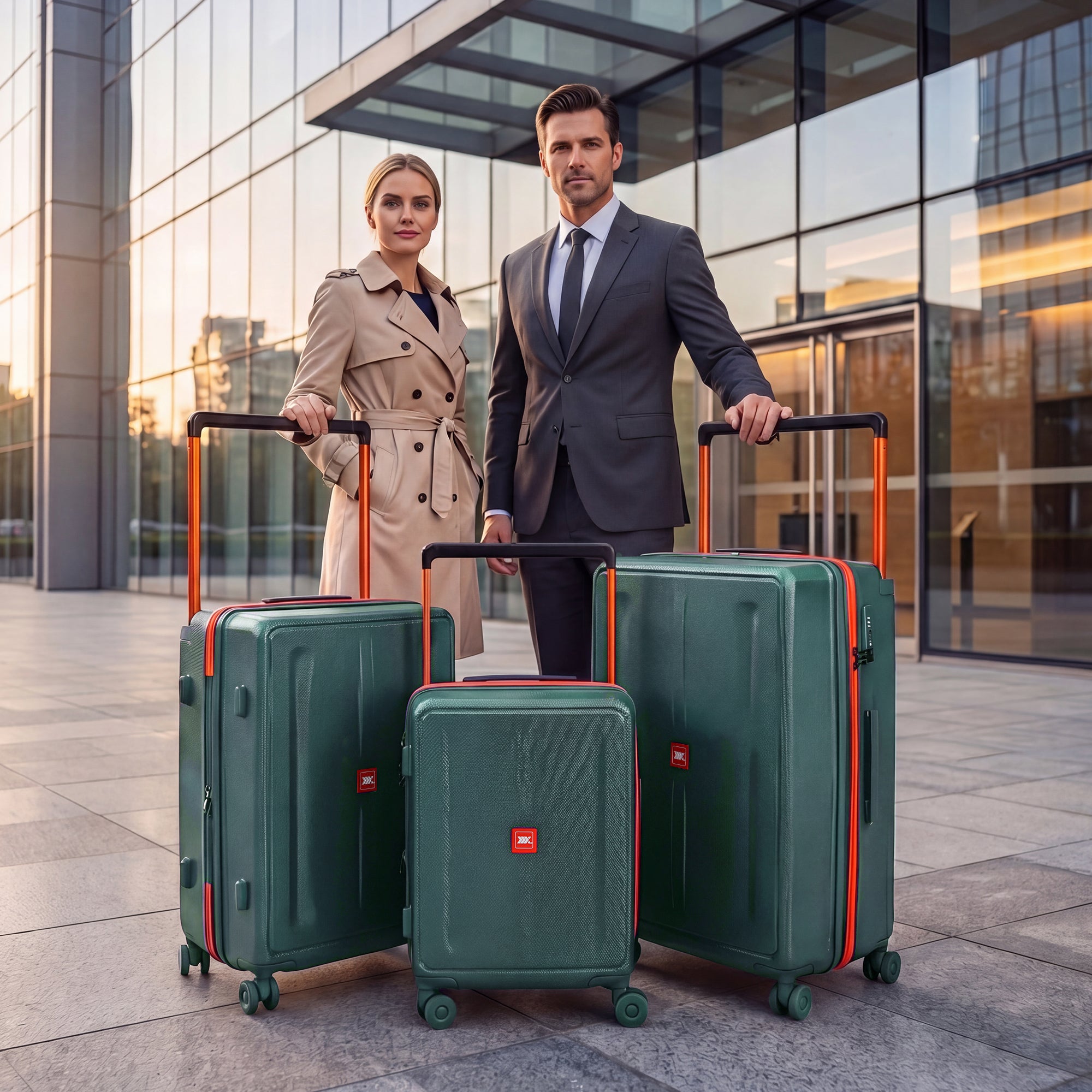 New York XPress LP-13803,3-Piece PC Hardshell Luggage, Expandable 20%, Spinner Wheels, TSA Lock, Wide Handle(20in/26in30in)