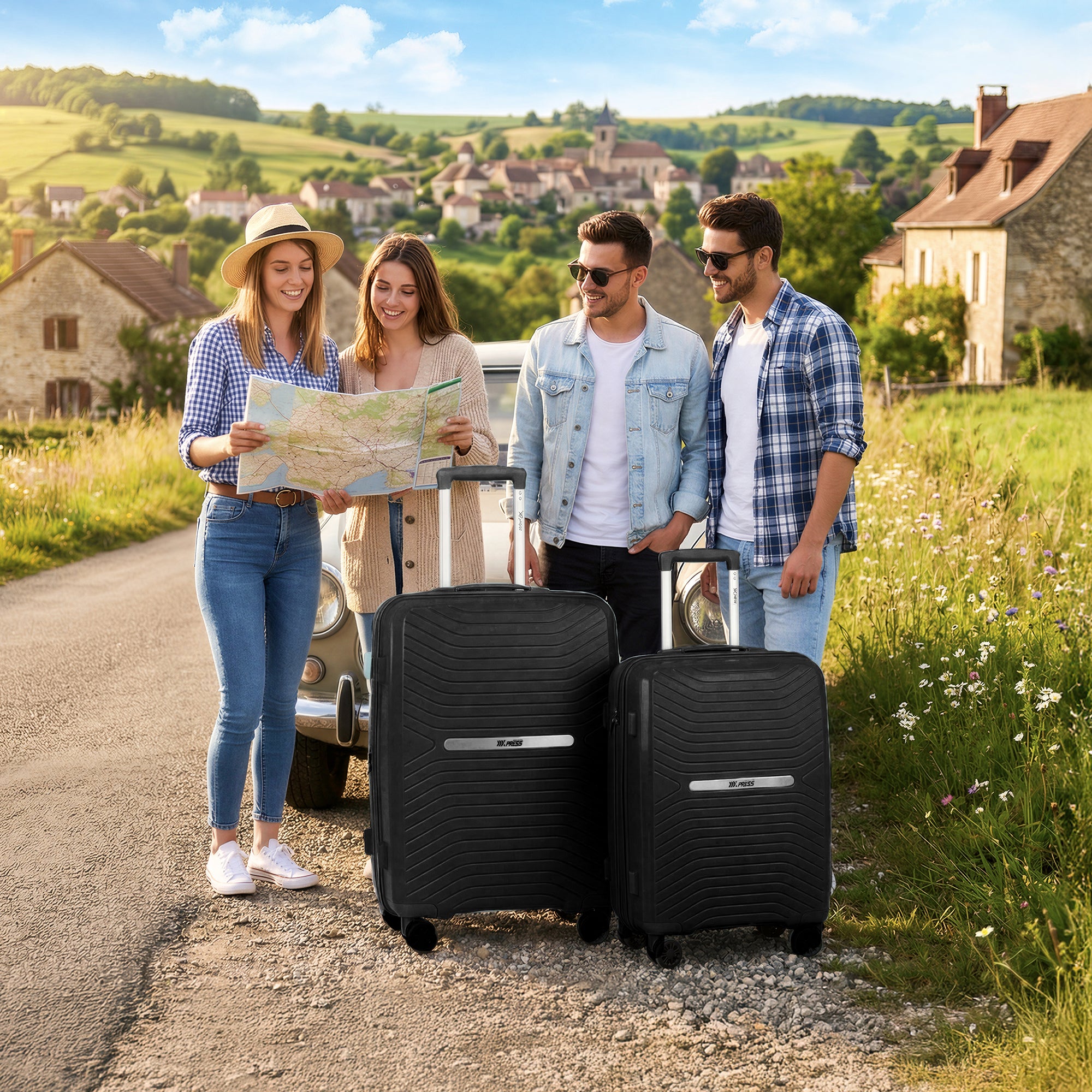 New York XPress 13804,3 Piece Luggage Set w/TSA LOCK,PC Hardside Suitcase Set w/Double Spinner Wheels,Expandable 20%,Luggage Sets,Lightweight Rolling Suitcase for Men/Women(20in/25in/29in)