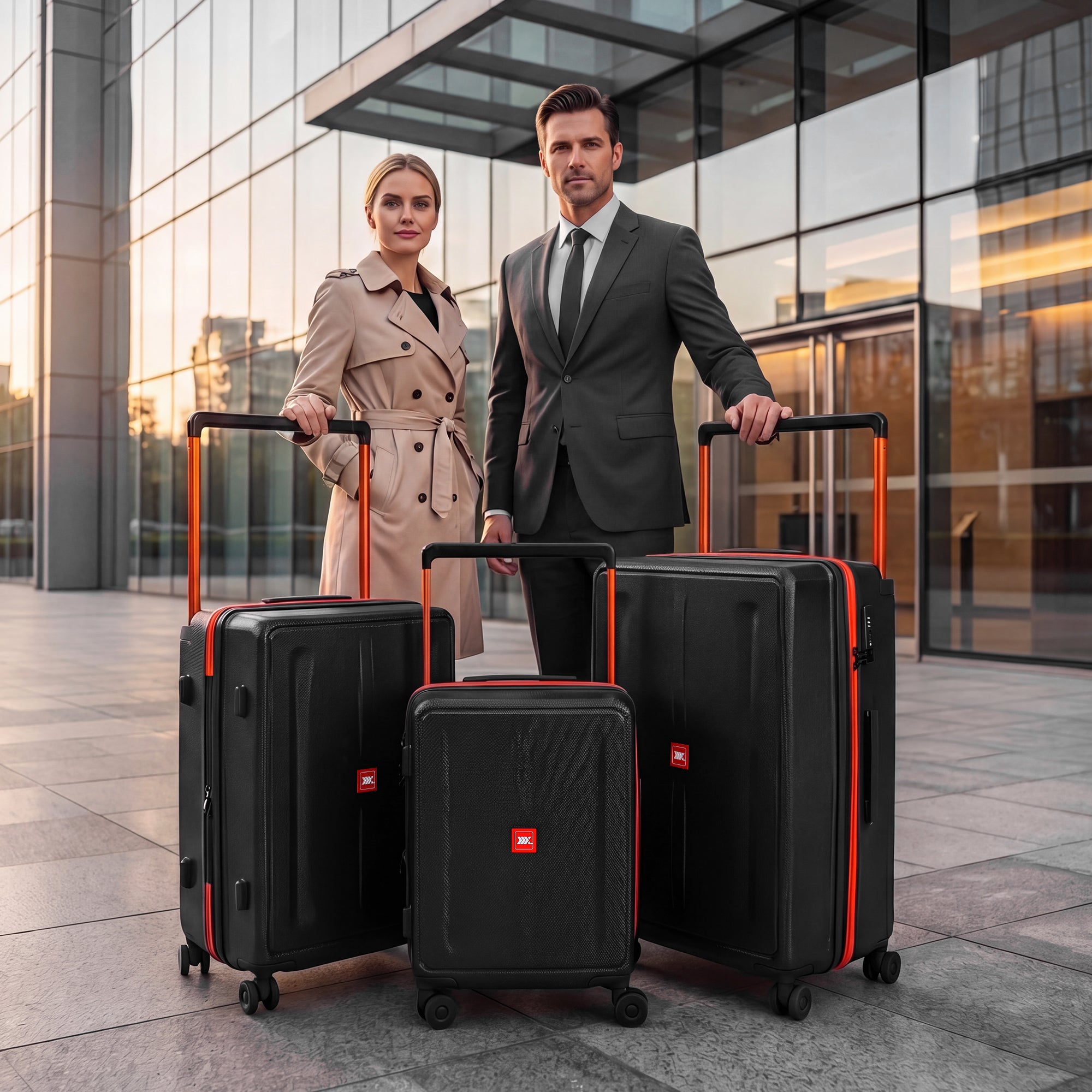 New York XPress LP-13803,3-Piece PC Hardshell Luggage, Expandable 20%, Spinner Wheels, TSA Lock, Wide Handle(20in/26in30in)