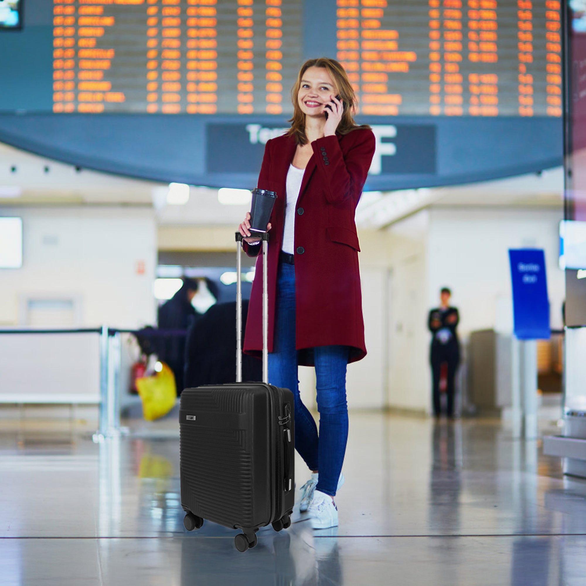 NEW YORK XPRESS WD-588-20" Hardside Carry-On Luggage for Airplane,Hardshell Suitcase with 8 Spinner Wheels