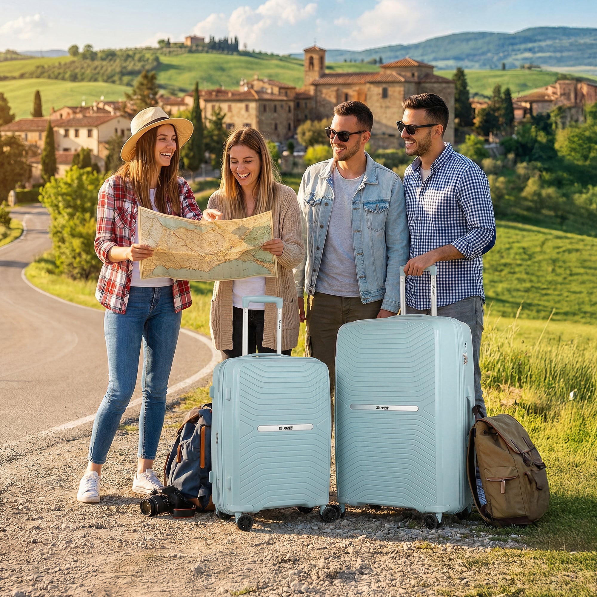 New York XPress 13804,3 Piece Luggage Set w/TSA LOCK,PC Hardside Suitcase Set w/Double Spinner Wheels,Expandable 20%,Luggage Sets,Lightweight Rolling Suitcase for Men/Women(20in/25in/29in)
