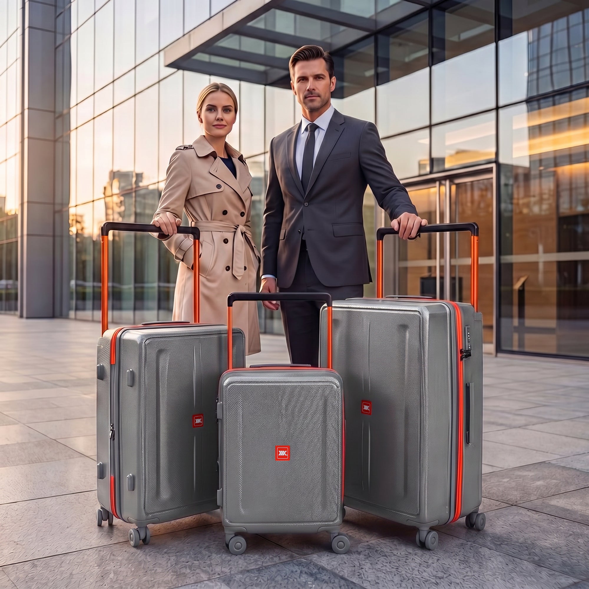 New York XPress LP-13803,3-Piece PC Hardshell Luggage, Expandable 20%, Spinner Wheels, TSA Lock, Wide Handle(20in/26in30in)
