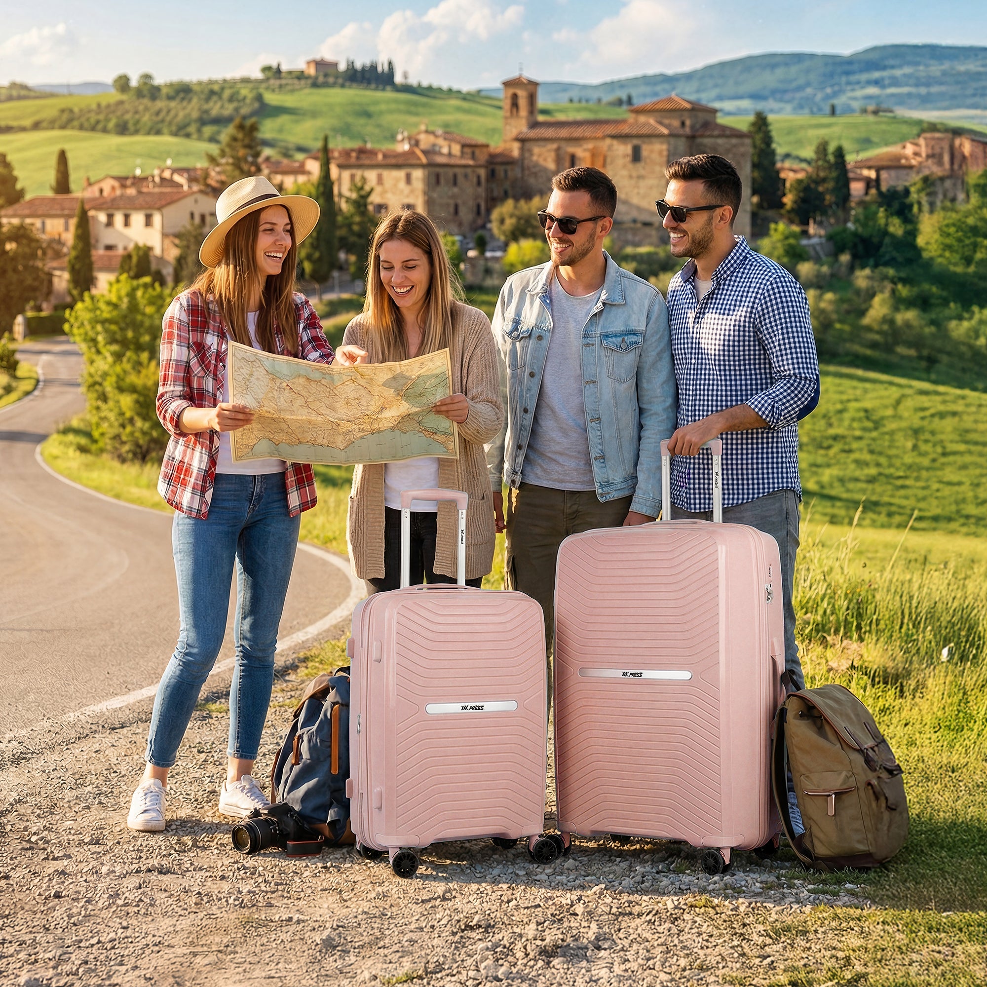 New York XPress 13804,3 Piece Luggage Set w/TSA LOCK,PC Hardside Suitcase Set w/Double Spinner Wheels,Expandable 20%,Luggage Sets,Lightweight Rolling Suitcase for Men/Women(20in/25in/29in)