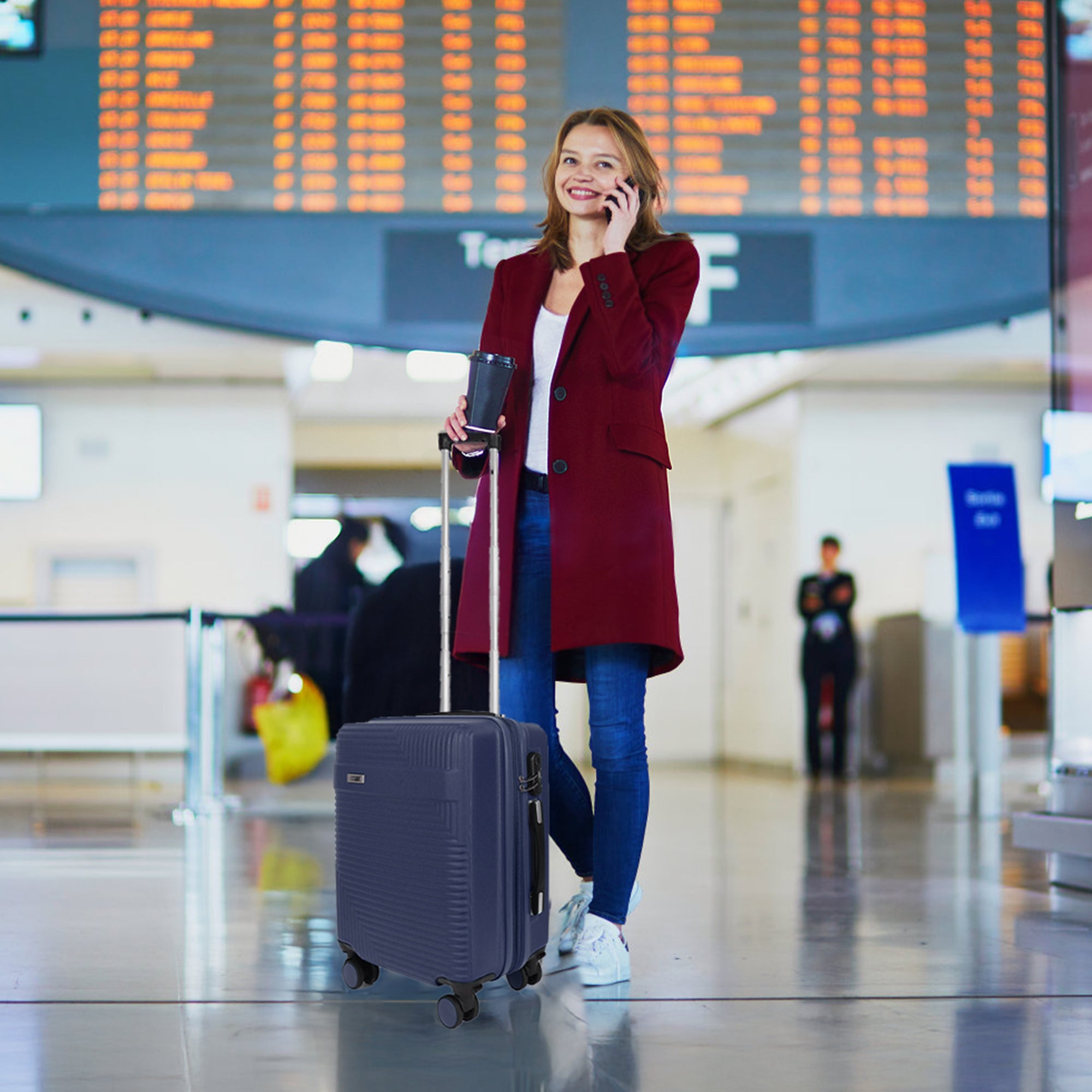 NEW YORK XPRESS WD-588-20" Hardside Carry-On Luggage for Airplane,Hardshell Suitcase with 8 Spinner Wheels