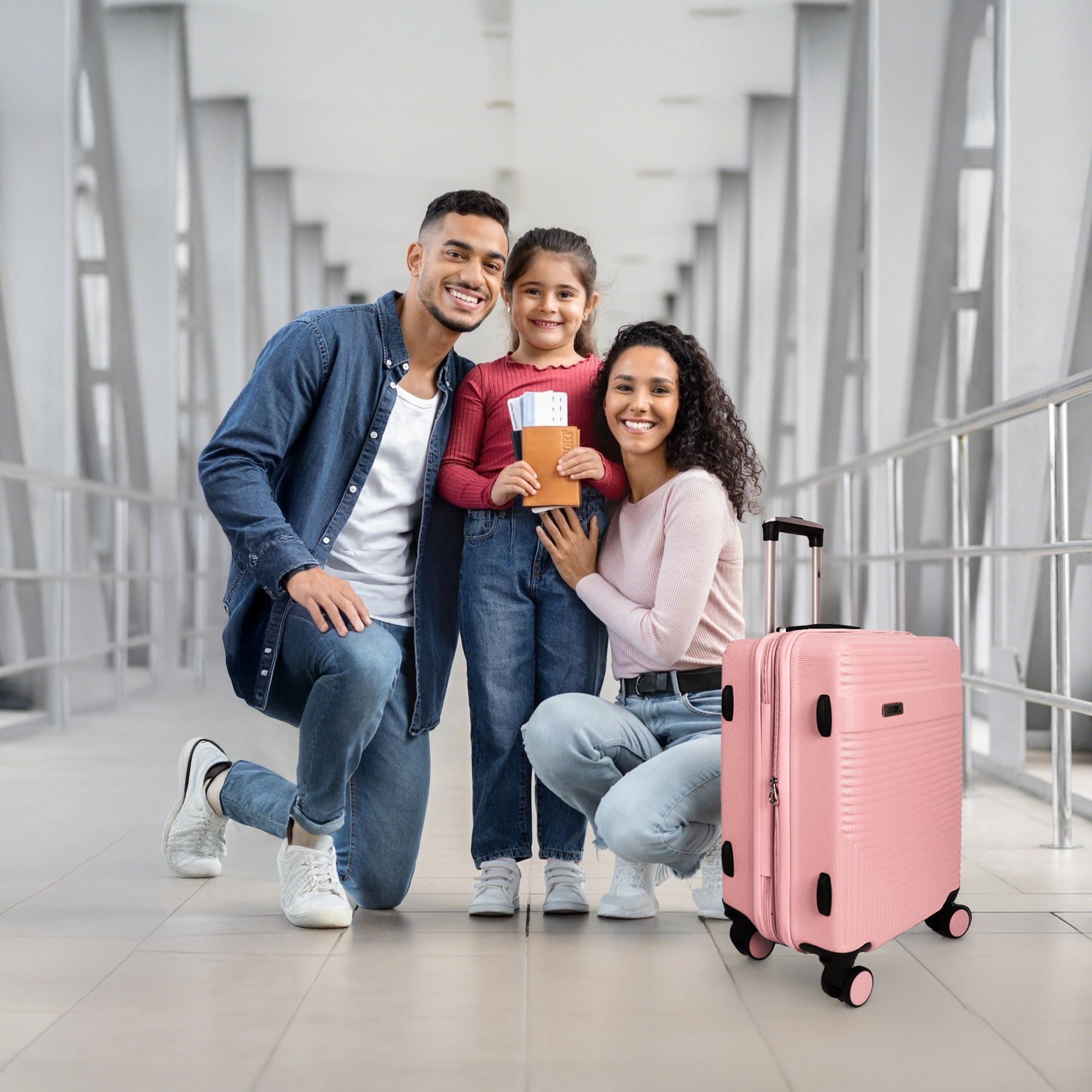 NEW YORK XPRESS WD-588-20" Hardside Carry-On Luggage for Airplane,Hardshell Suitcase with 8 Spinner Wheels