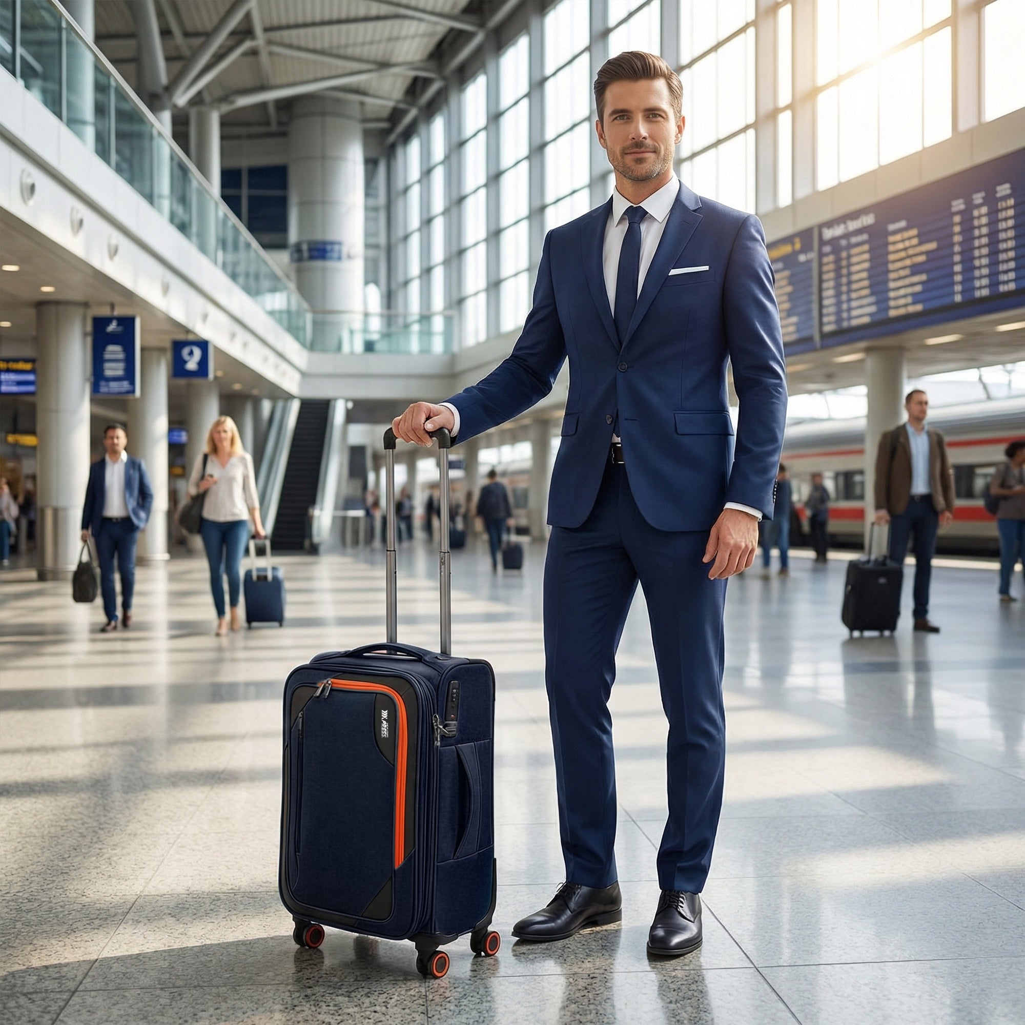 New York XPress WD-8818 Single Suitcase 20''/26''/30'',Softside Suitcase with TSA LOCK,Expandable 20% Luggage with Spinner Wheels,Tear-Resistant