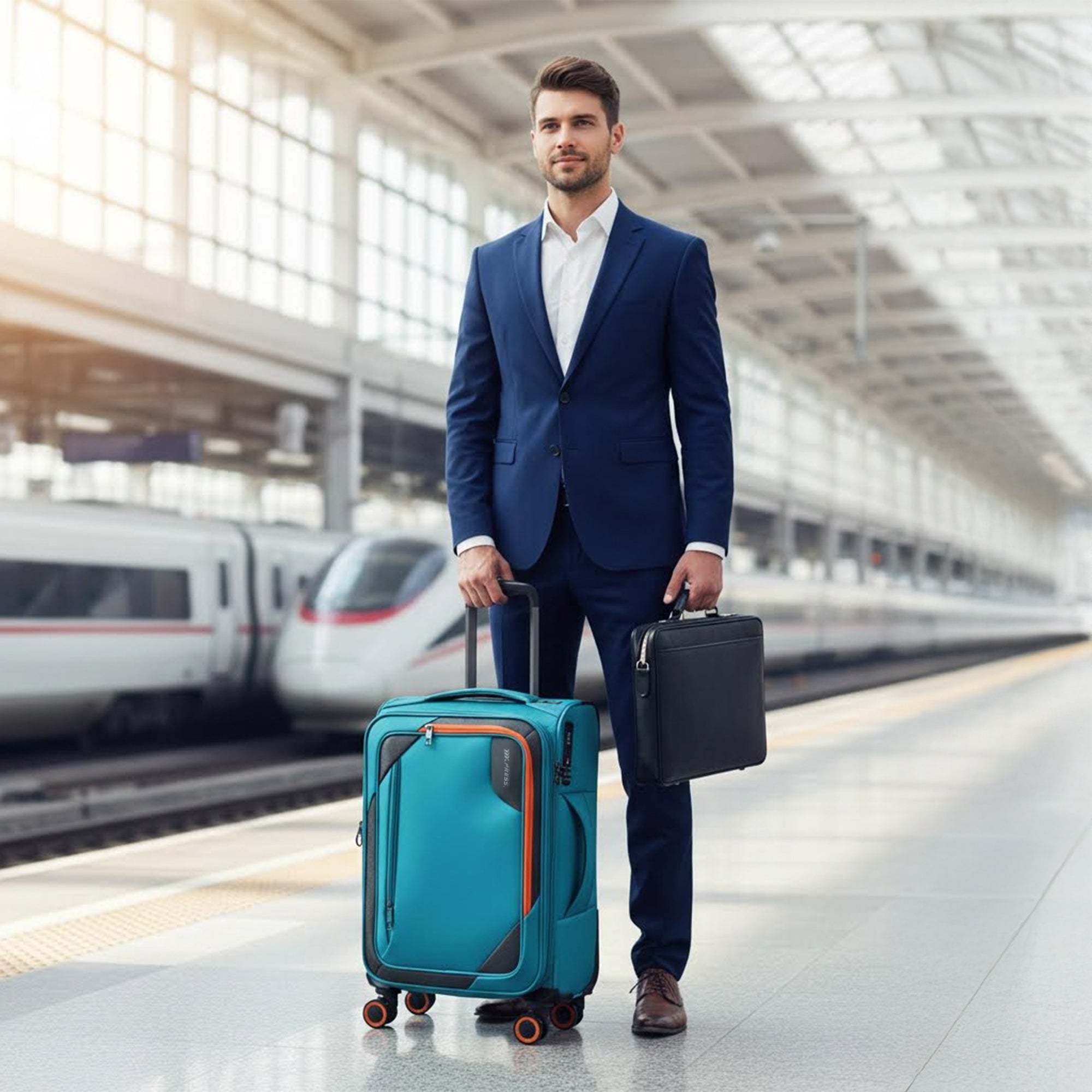 New York XPress WD-8818 Single Suitcase 20''/26''/30'',Softside Suitcase with TSA LOCK,Expandable 20% Luggage with Spinner Wheels,Tear-Resistant