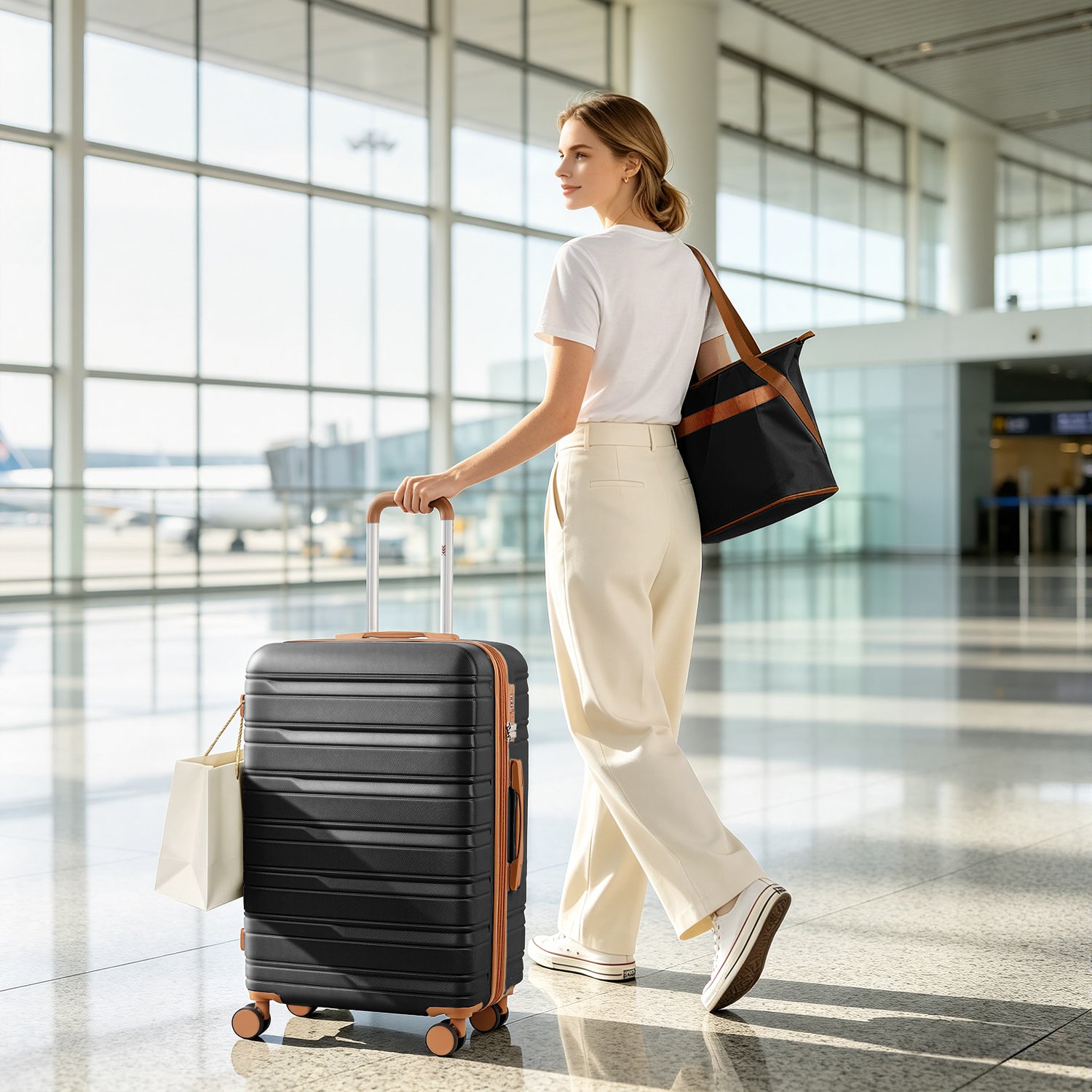 New York XPress 2532,5-Piece ABS Hardshell Luggage Set, Spinner Wheels andCombination LOCK, Lightweight Travel Suitcase for Men/Women