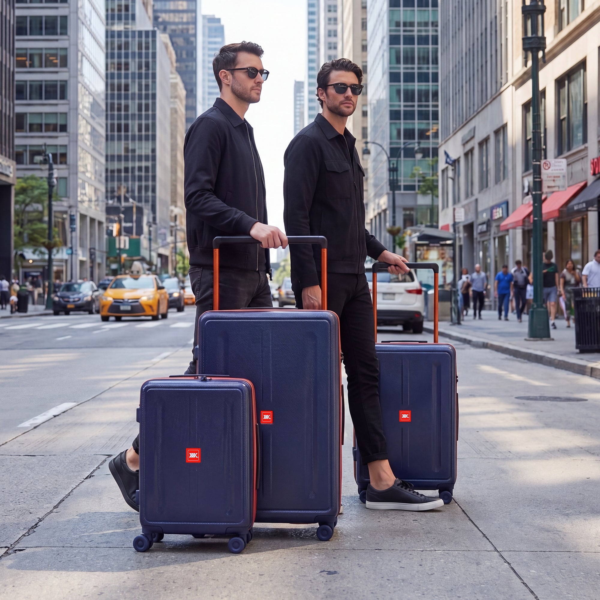 New York XPress LP-13803,3-Piece PC Hardshell Luggage, Expandable 20%, Spinner Wheels, TSA Lock, Wide Handle(20in/26in30in)