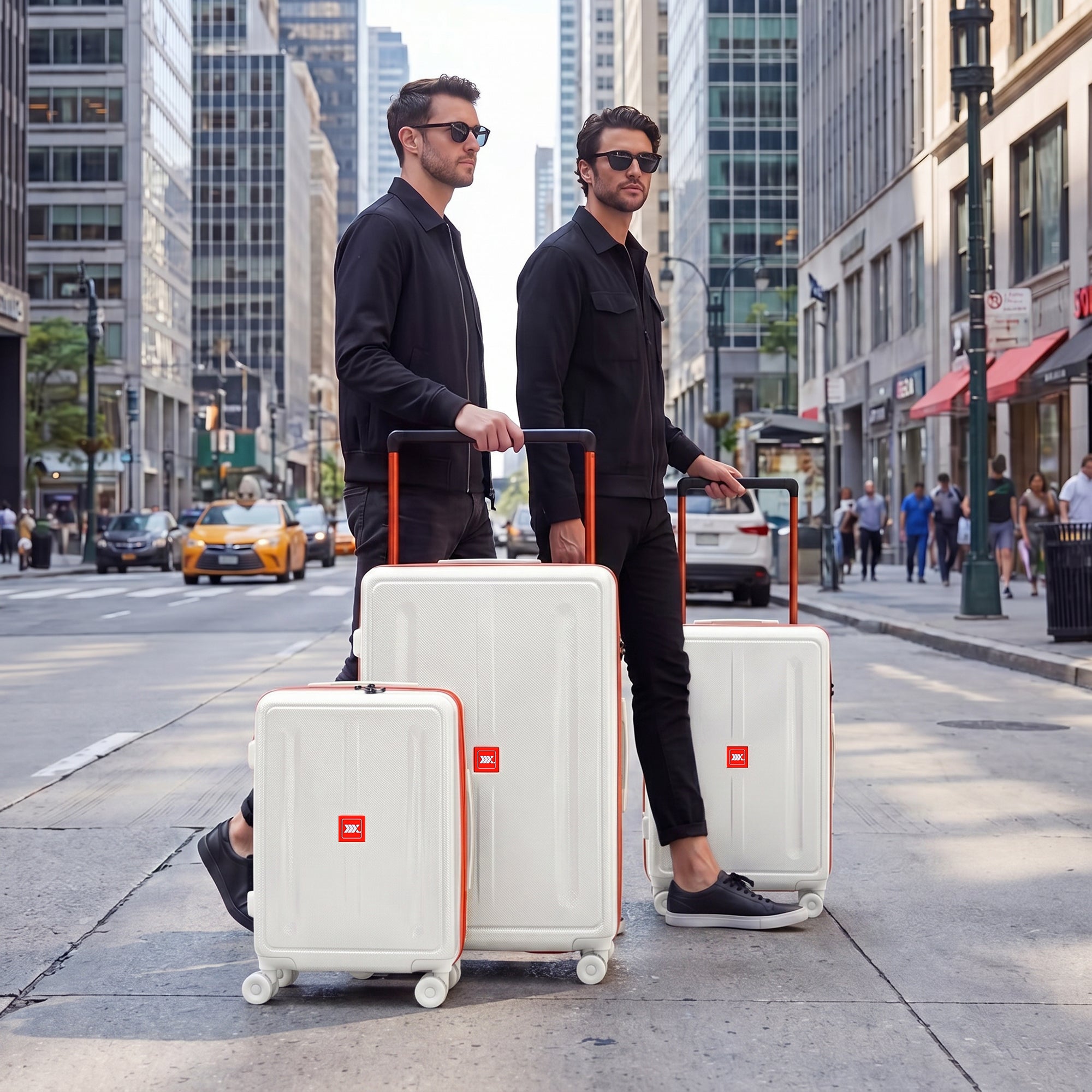 New York XPress LP-13803,3-Piece PC Hardshell Luggage, Expandable 20%, Spinner Wheels, TSA Lock, Wide Handle(20in/26in30in)