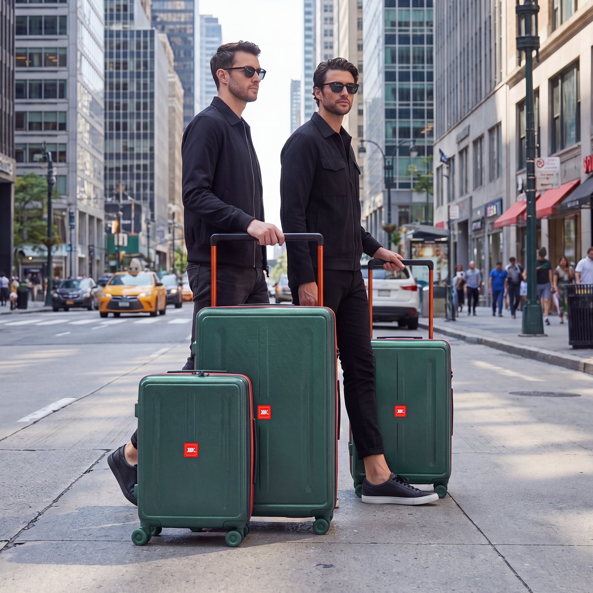 New York XPress LP-13803,3-Piece PC Hardshell Luggage, Expandable 20%, Spinner Wheels, TSA Lock, Wide Handle(20in/26in30in)
