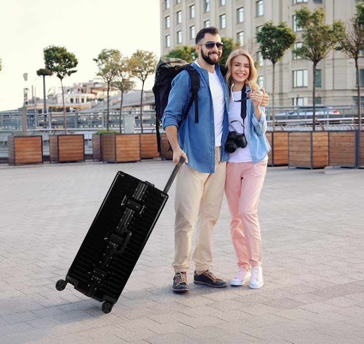 NEW YORK XPRESS Zipperless Luggage AL-12501,20in/30in,Aluminum Frame w/TSA LOCK w/Spinner Wheels