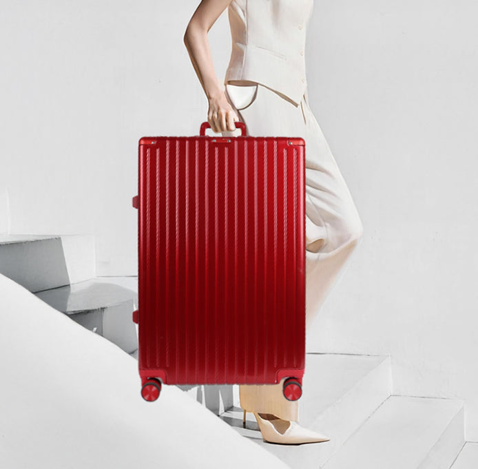 NEW YORK XPRESS Zipperless Luggage AL-12501,20in/30in,Aluminum Frame w/TSA LOCK w/Spinner Wheels