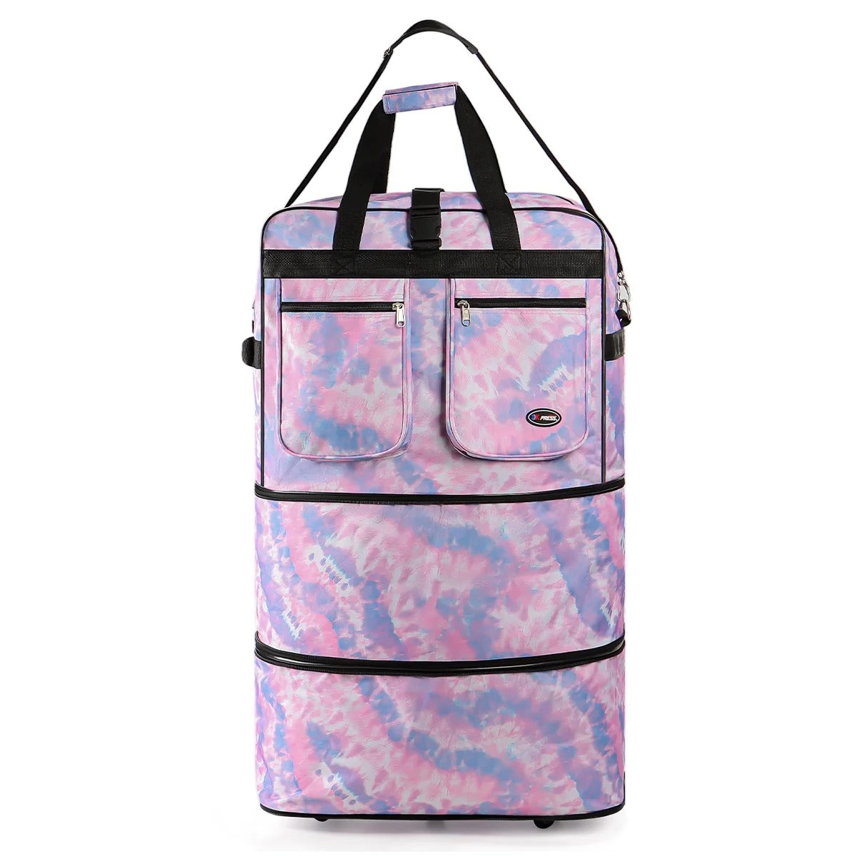 New York XPress 3 Layer Expandable Suitcase Bag Foldable Wheeled Duffel Bag with Wheels & Handles,Waterpoof Large Travel Duffel Bag for Trip Moving Storage