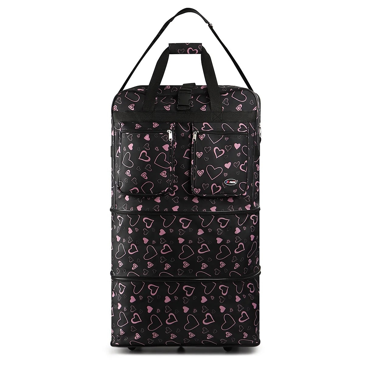 New York XPress 3 Layer Expandable Suitcase Bag Foldable Wheeled Duffel Bag with Wheels & Handles,Waterpoof Large Travel Duffel Bag for Trip Moving Storage