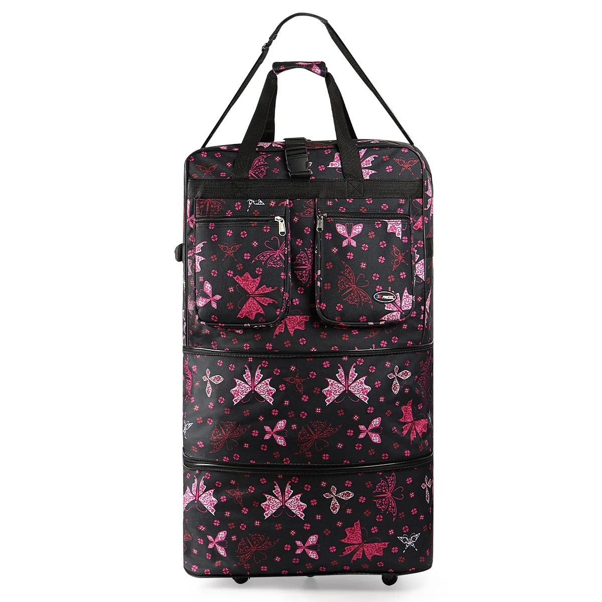New York XPress 3 Layer Expandable Suitcase Bag Foldable Wheeled Duffel Bag with Wheels & Handles,Waterpoof Large Travel Duffel Bag for Trip Moving Storage