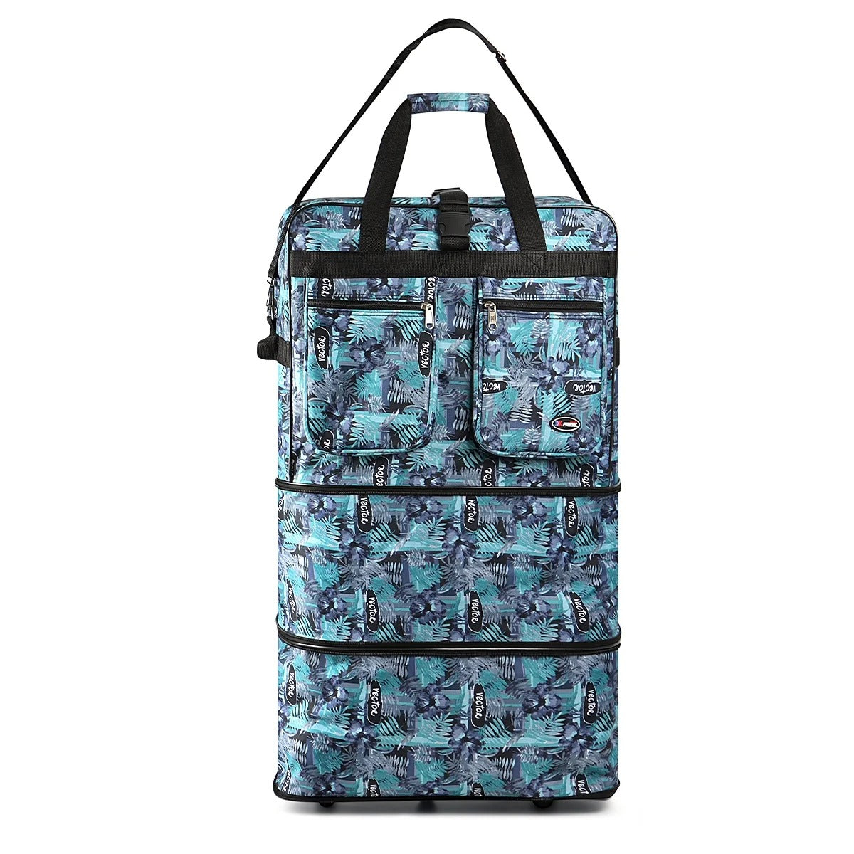 New York XPress 3 Layer Expandable Suitcase Bag Foldable Wheeled Duffel Bag with Wheels & Handles,Waterpoof Large Travel Duffel Bag for Trip Moving Storage